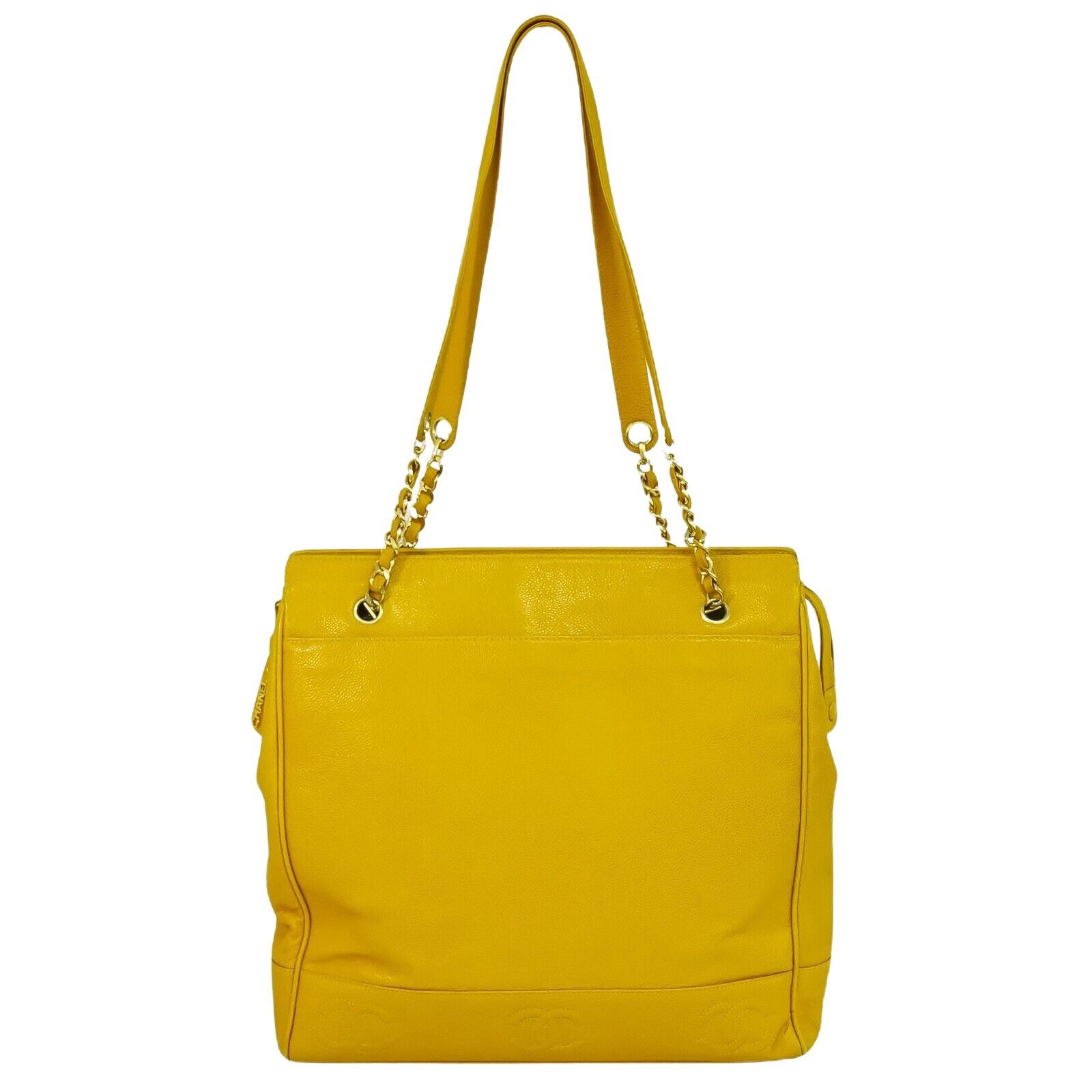 Chanel Triple Coco Yellow Leather Tote Bag (Pre-Owned) Size ONE SIZE - 1 Thumbnail