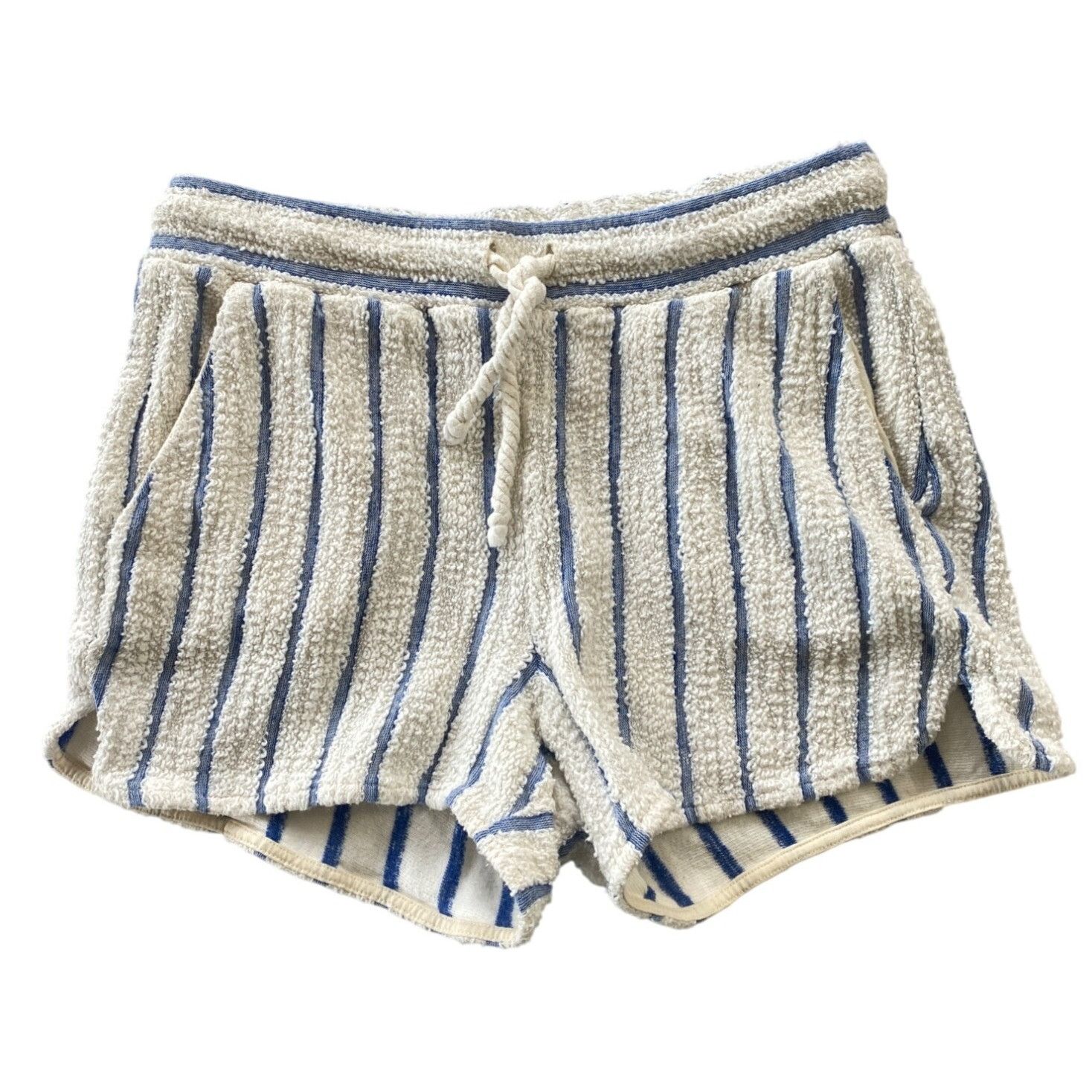 Faherty Faherty Pacífica Terry Shorts Stripes Cream Blue Pockets Dra Size 27" / US 4 / IT 40 - 4 Thumbnail