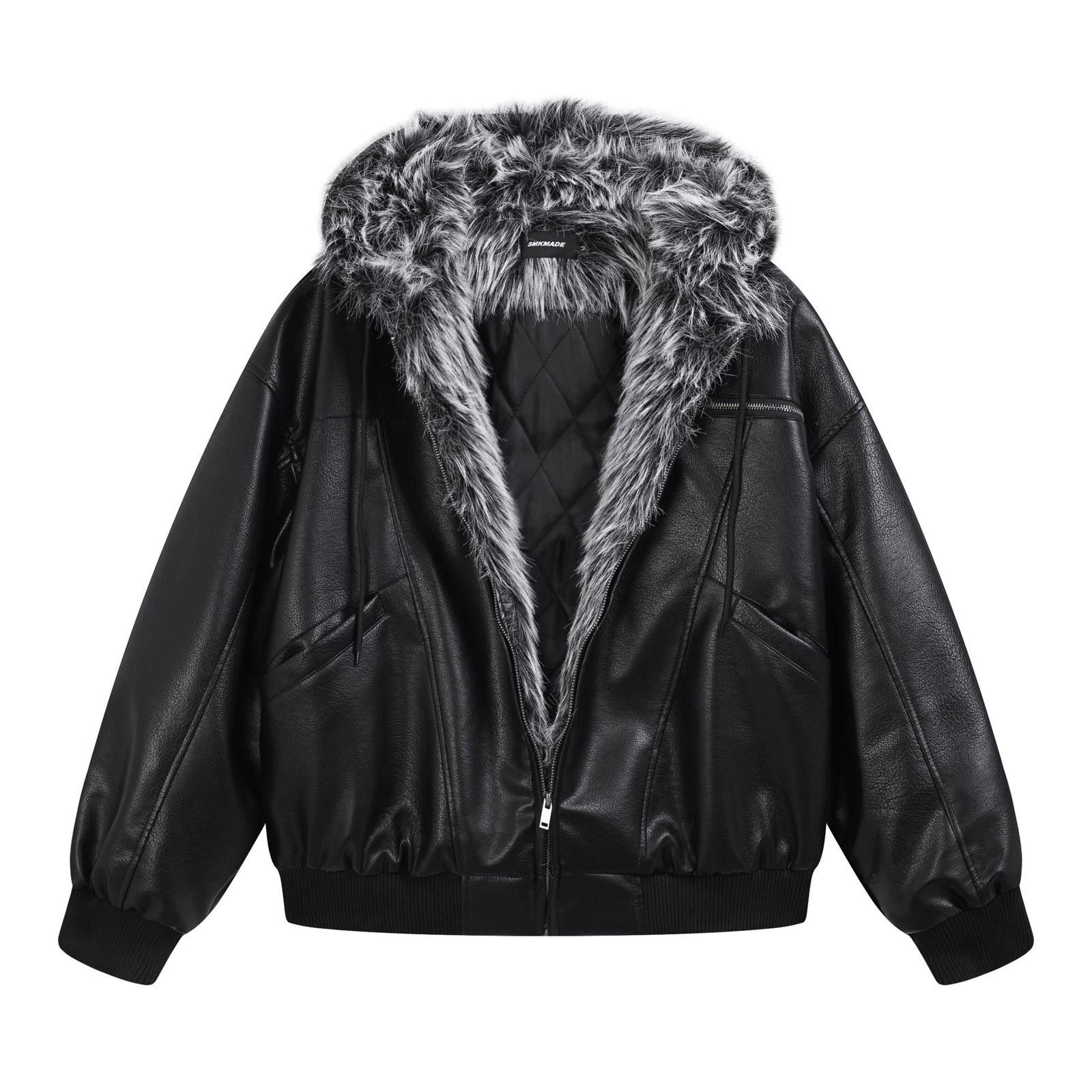 Japanese Brand Faux Fur Lined Leather Bomber Jacket Size US M / EU 48-50 / 2 - 6 Thumbnail