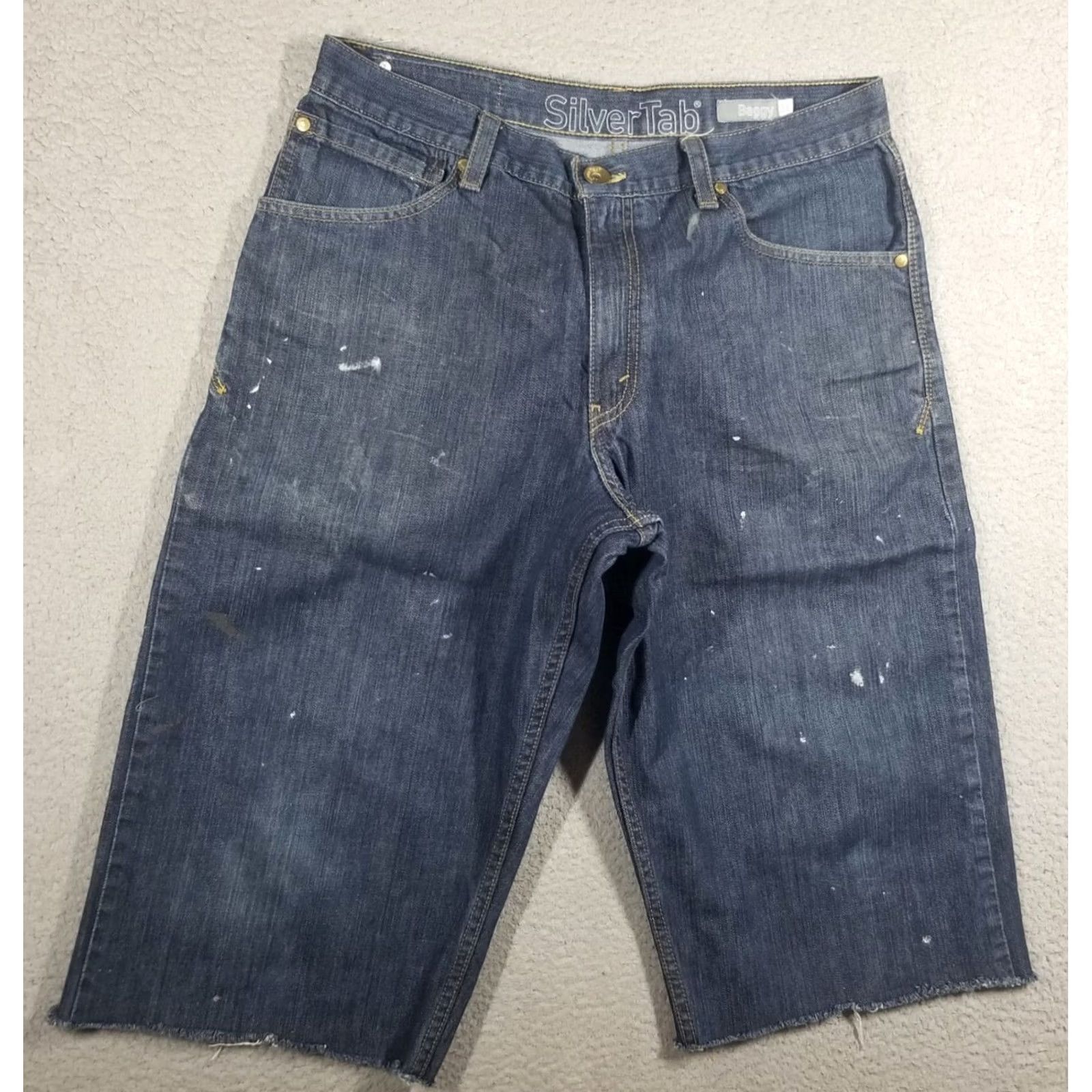 Levi's Levis Silvertab Jeans Shorts 34 Blue Denim 5-Pocket Relaxed Fit Vintage Y2K Grunge Hip Hop 90s Mens Shorts 34x18 Size US 34 / EU 50 - 2 Thumbnail