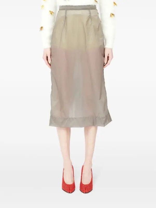 Maison Margiela o1y0625 Midi Skirt in Gray Size 27" / US 4 / IT 40 - 2 Thumbnail