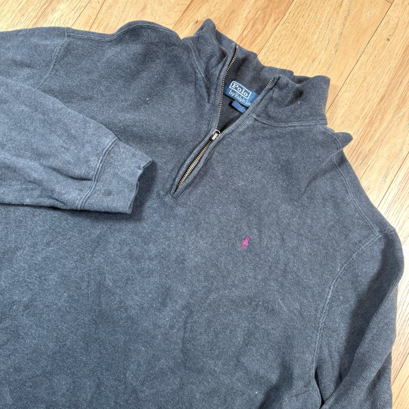 Ralph Lauren VINTAGE Ralph Lauren Polo Quarter Zip Sweater Mens XL Gray USA Made 90s Golf Pullover Size US XL / EU 56 / 4 - 2 Thumbnail
