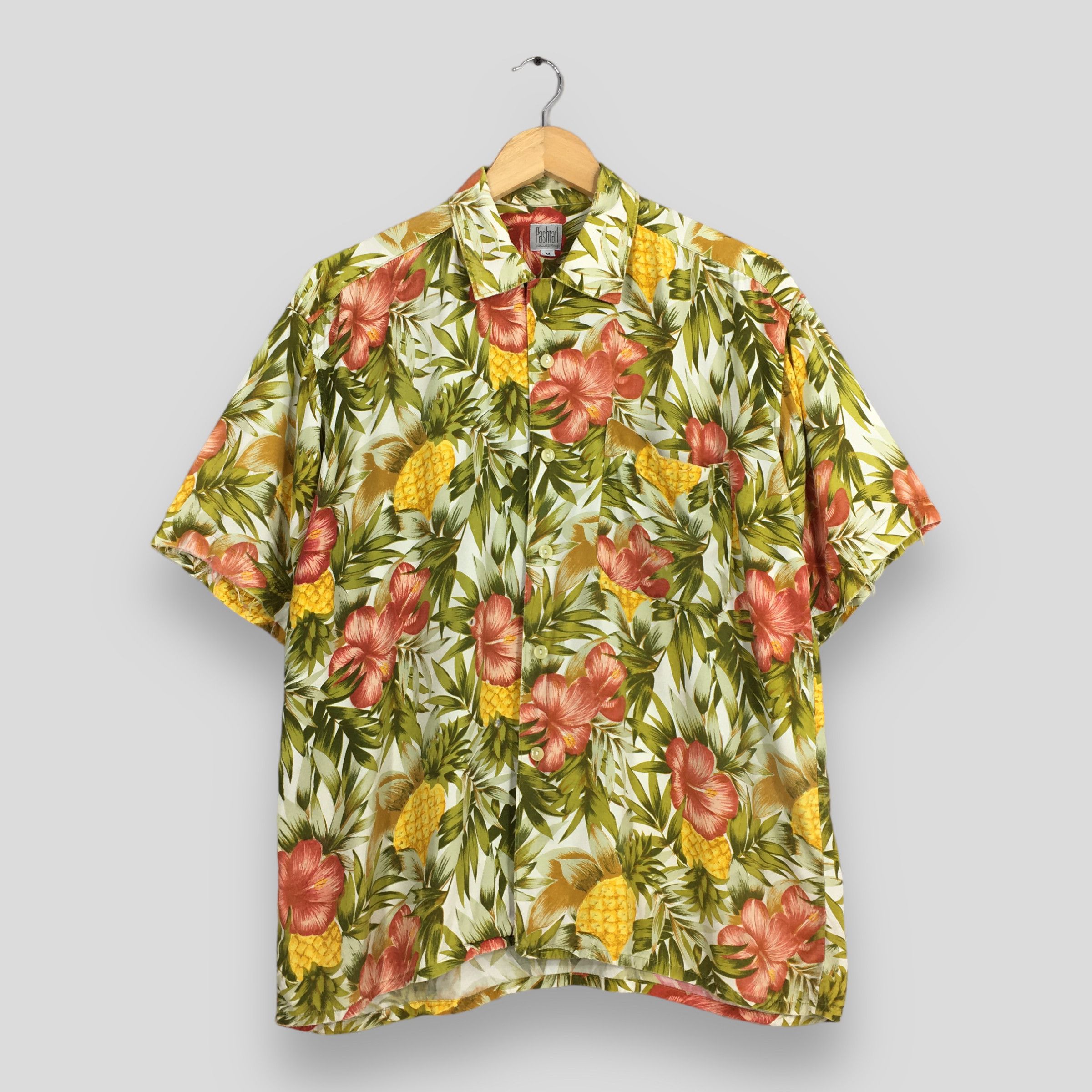 Art Comes First Vintage 80s Floral Pineapple Hawaiian Aloha Shirt Medium Size US M / EU 48-50 / 2 - 1 Thumbnail