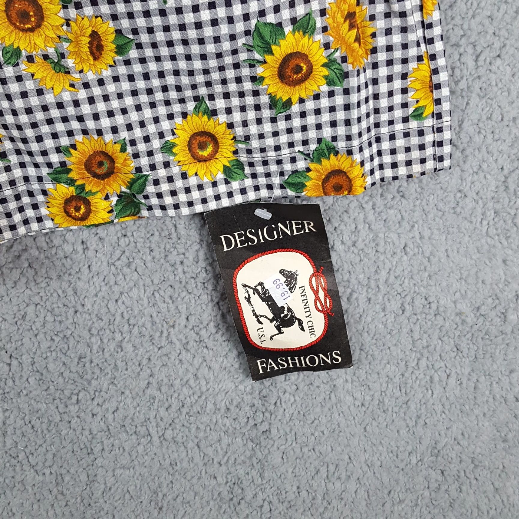 Sunflower VINTAGE Infinity Chic Women's Lounge Shorts 80s Sunflower Floral Summer Cotton Large Yellow Casual Y2K Size 36" / US 14 / IT 50 - 4 Thumbnail
