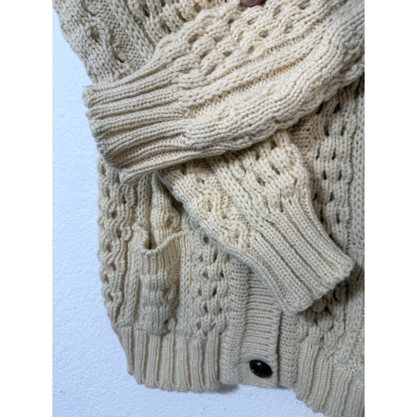 Vintage VTG United Knitwear Fisherman Wool Sweater Cardigan Ireland Mens M Ivory Knitwear Navy? Size US M / EU 48-50 / 2 - 5 Thumbnail
