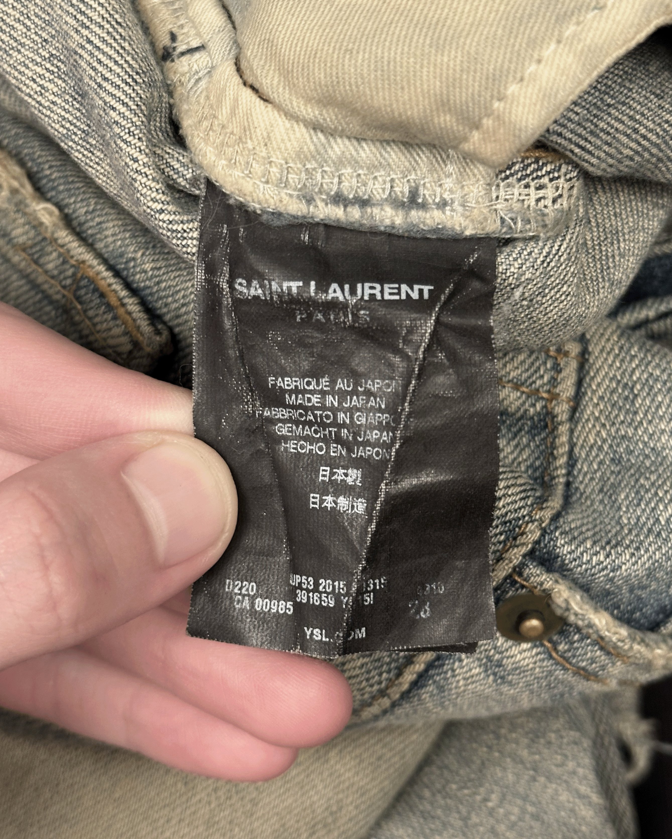Saint Laurent Paris Mudwash Crash Denim