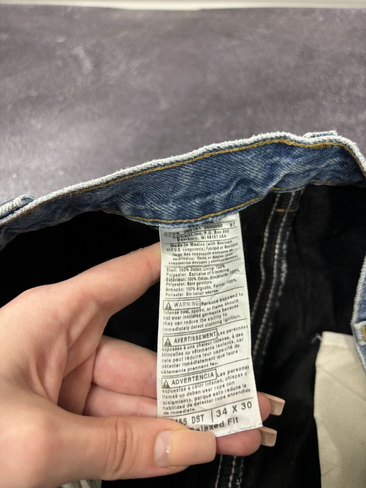 Carhartt Vintage 90s Carhartt Blue Denim Insulated Hype Baggy Jeans Size US 34 / EU 50 - 19 Thumbnail