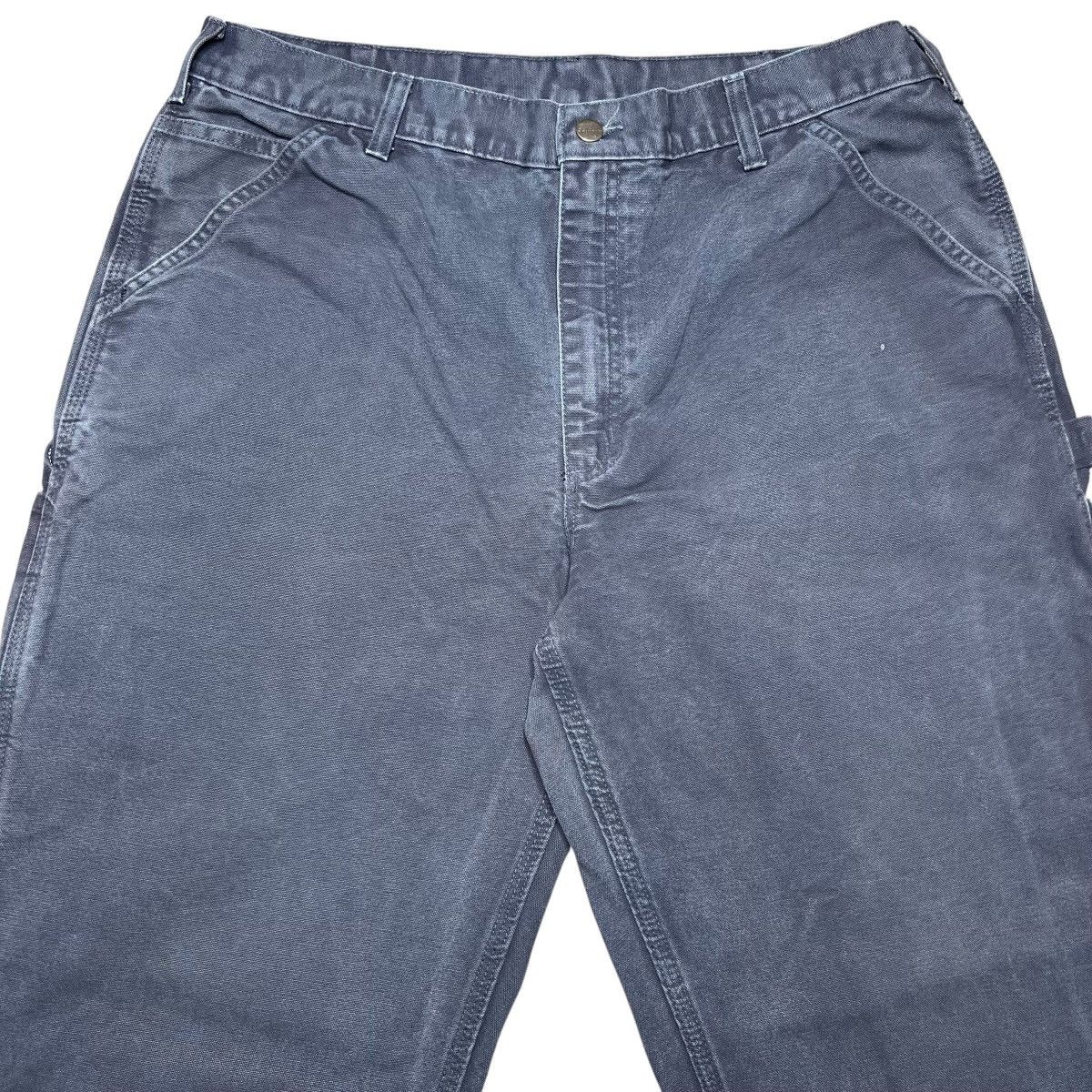 Carhartt × Vintage Vtg 2000s Carhartt Dark Grey Carpenter Canvas Dungaree Pants Size US 35 - 5 Thumbnail