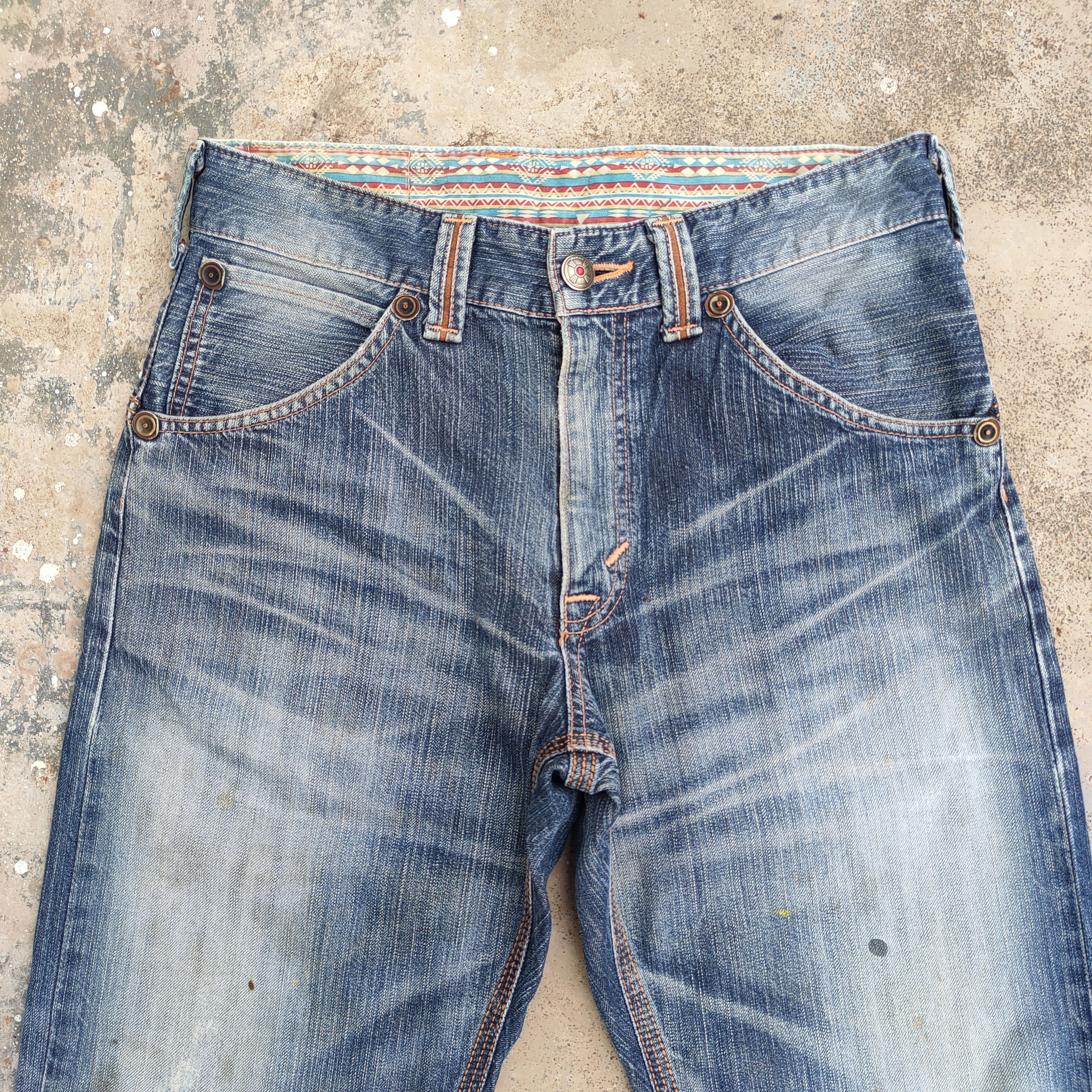 Edwin VINTAGE EDWIN FADED RIPPED DENIM JEANS PANTS Size US 34 / EU 50 - 3 Thumbnail