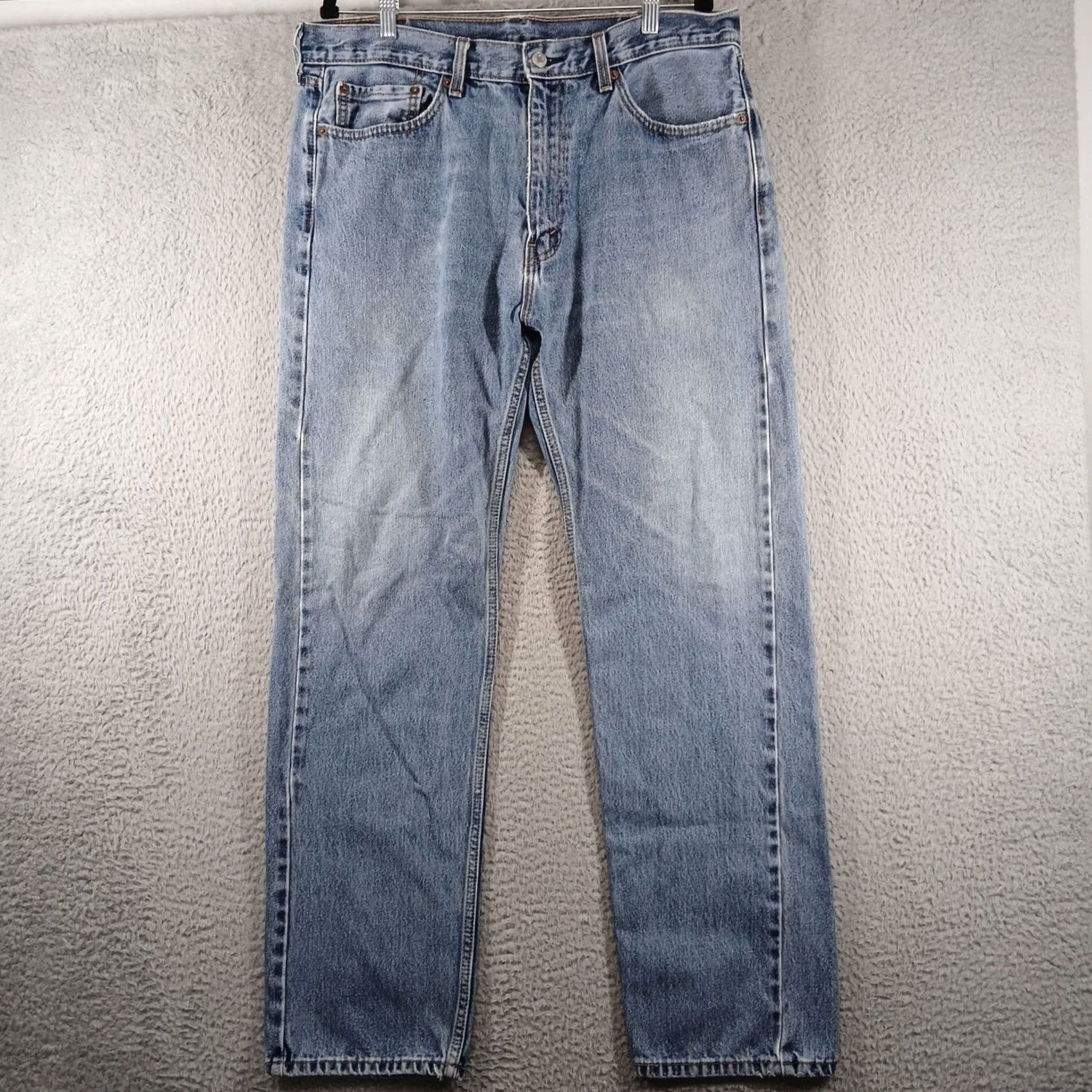 Levi's Levi's 505 Regular Fit Straight Leg Jeans 36x34 Light Wash Men Jeans 5-Pocket Denim Straight Leg 90s Vintage Style Size US 36 / EU 52 - 2 Thumbnail