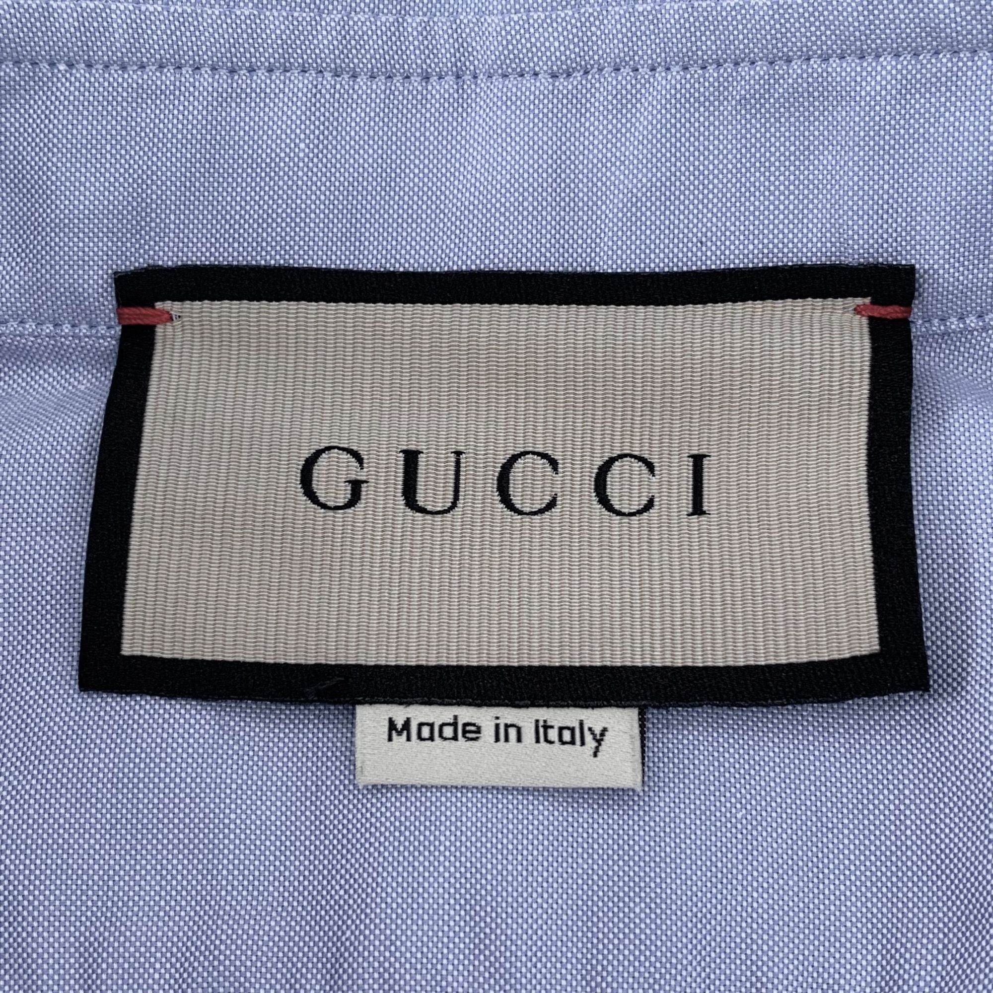 Gucci Gucci Womens Blue Cotton Long Sleeve Shirt With Pleated Fron Size S / US 4 / IT 40 - 2 Thumbnail