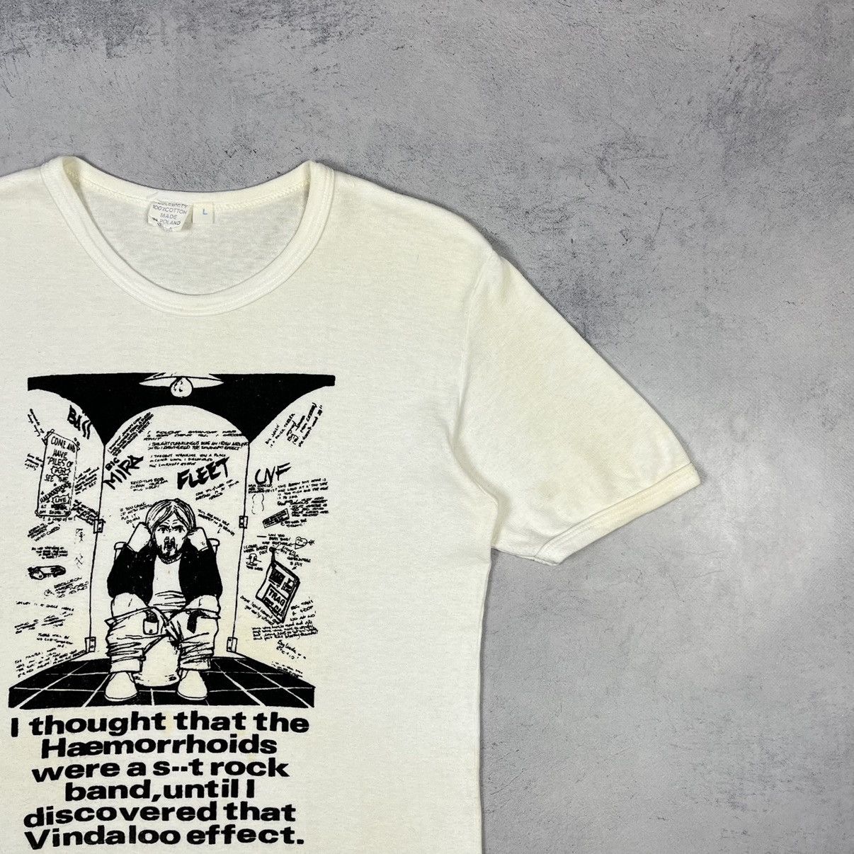 Vintage Vintage “Haemorrhoids Is A Rock Band” Humor T Shirt 1980’s Size US M / EU 48-50 / 2 - 3 Thumbnail