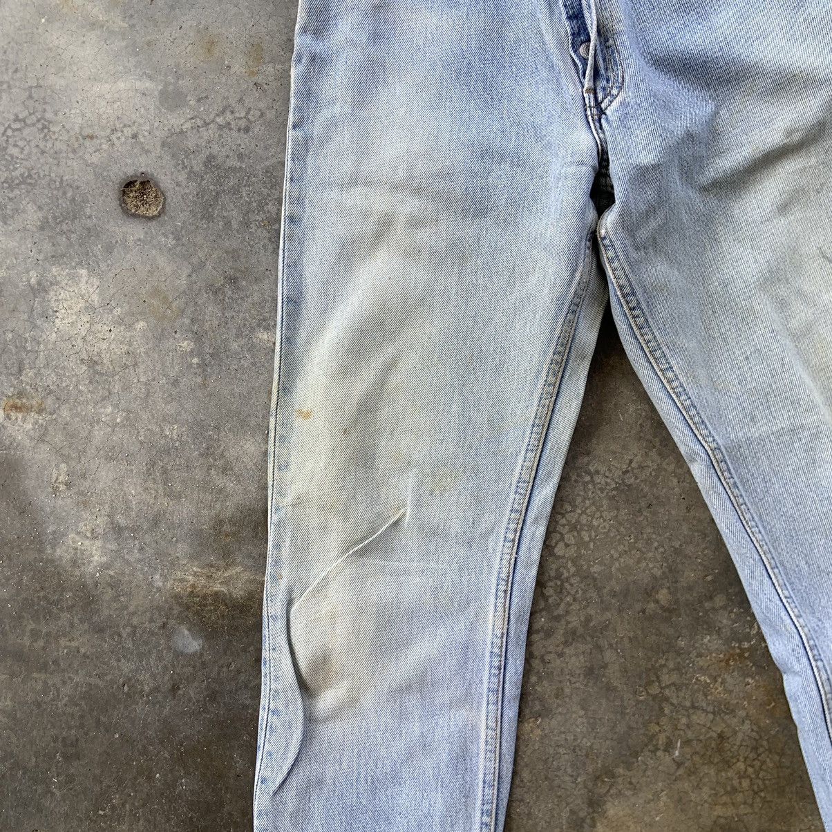 Levi's Vintage Clothing W27” Vintage Levis 501 Denim Blue Pants Distressed Button Size US 27 - 5 Thumbnail