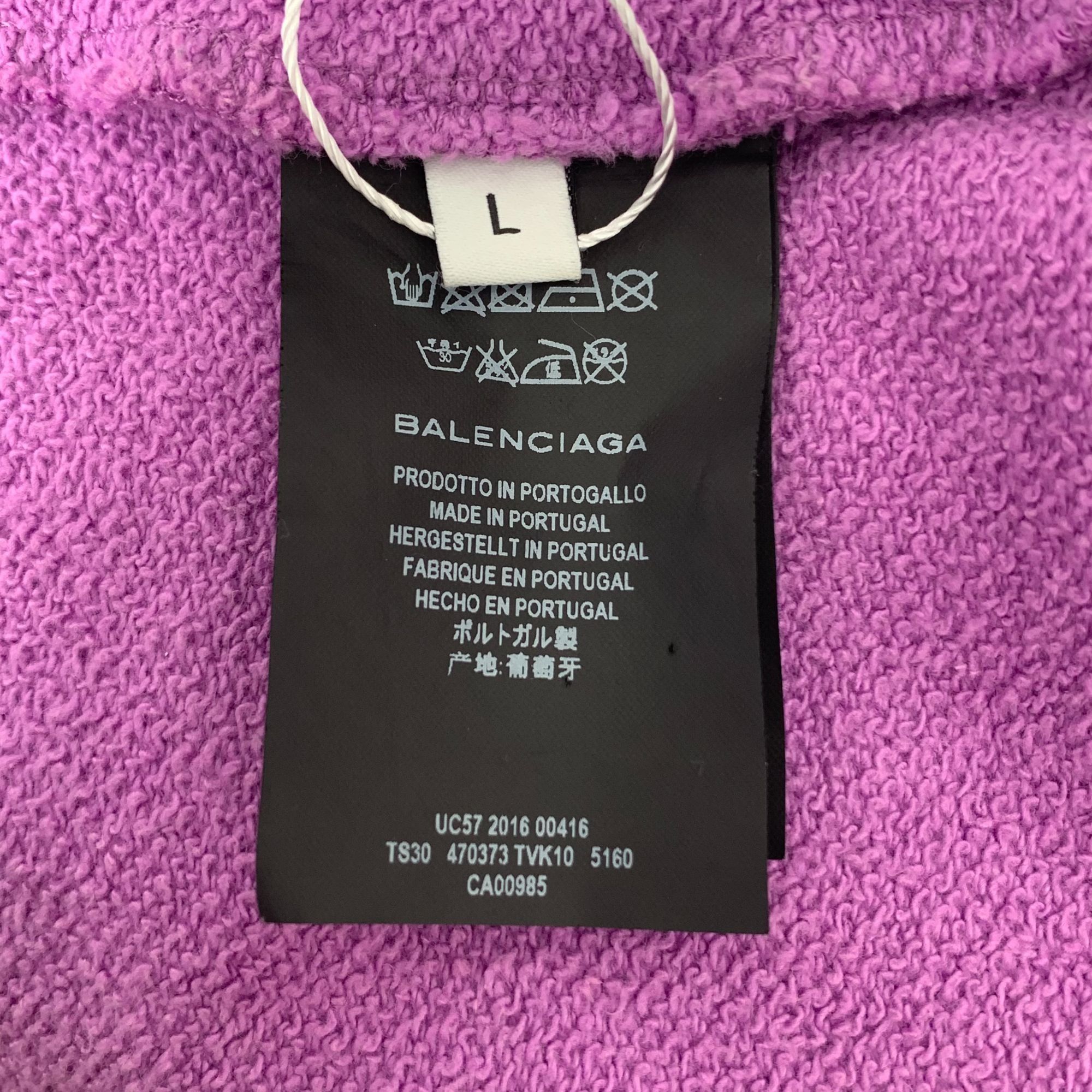 Balenciaga Balenciaga Paris Purple Cotton Hooded Sweatshirt L Size L / US 10 / IT 46 - 5 Thumbnail