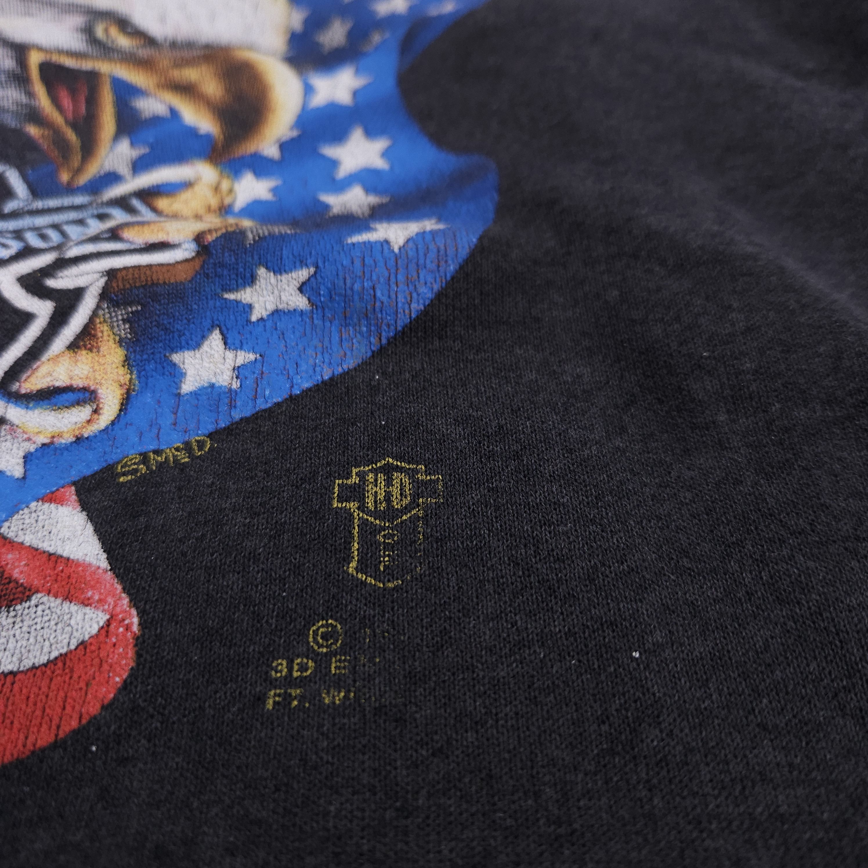 Harley 3d Emblem Bald Eagle American Flag Sweatshirt L