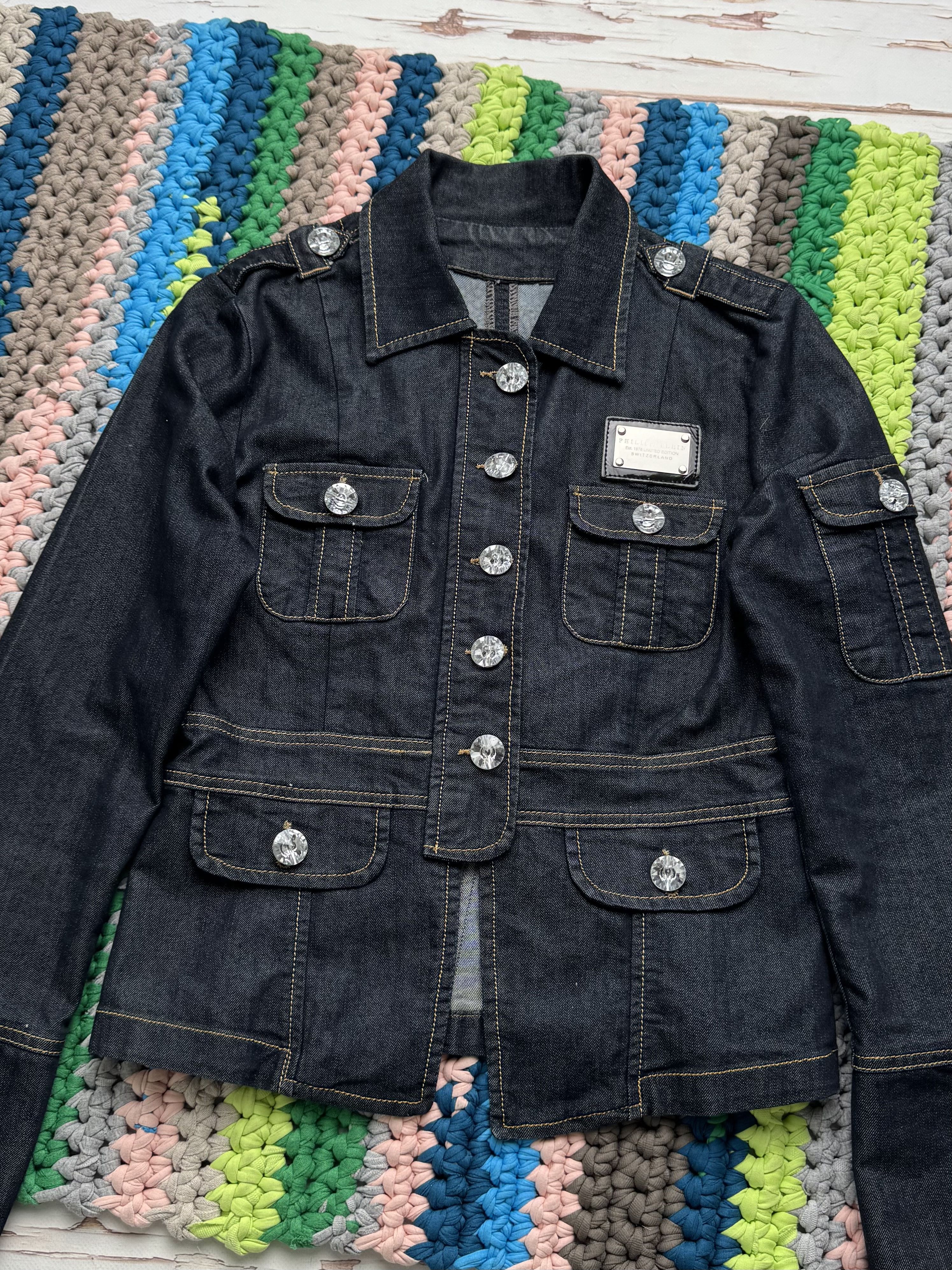 Philipp Plein Philipp Plein Vintage Denim Jacket Fitted Wash Stretch Y2K Size S / US 4 / IT 40 - 6 Thumbnail