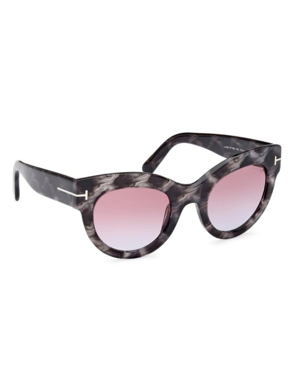 Tom Ford Marbled Gray Cat-Eye Sunglasses with Pink Gradient Lenses Size ONE SIZE - 4 Thumbnail
