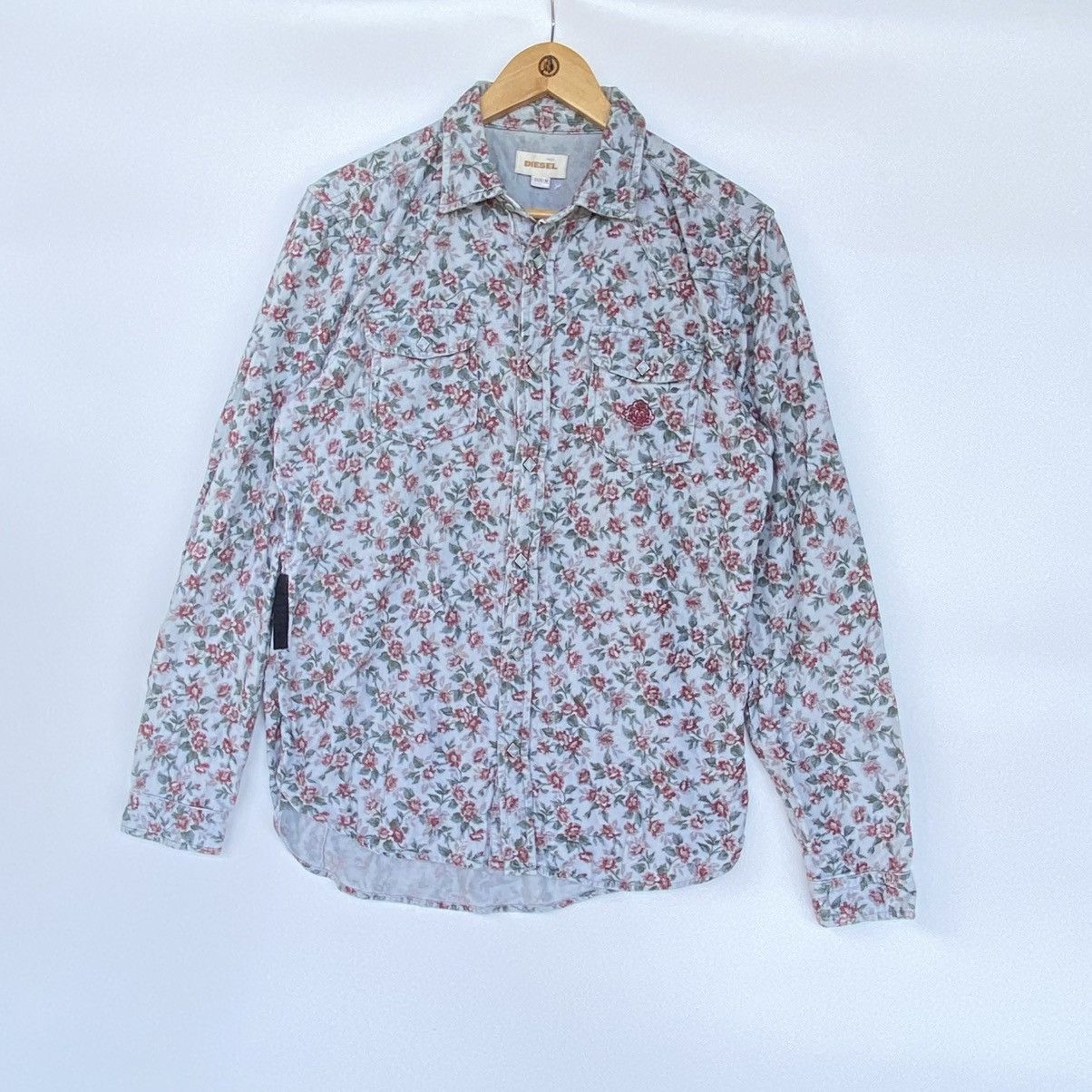 Other Vintage Diesel Blue Floral Button Up Pullover Jumper Size M Size M / US 6-8 / IT 42-44 - 2 Thumbnail