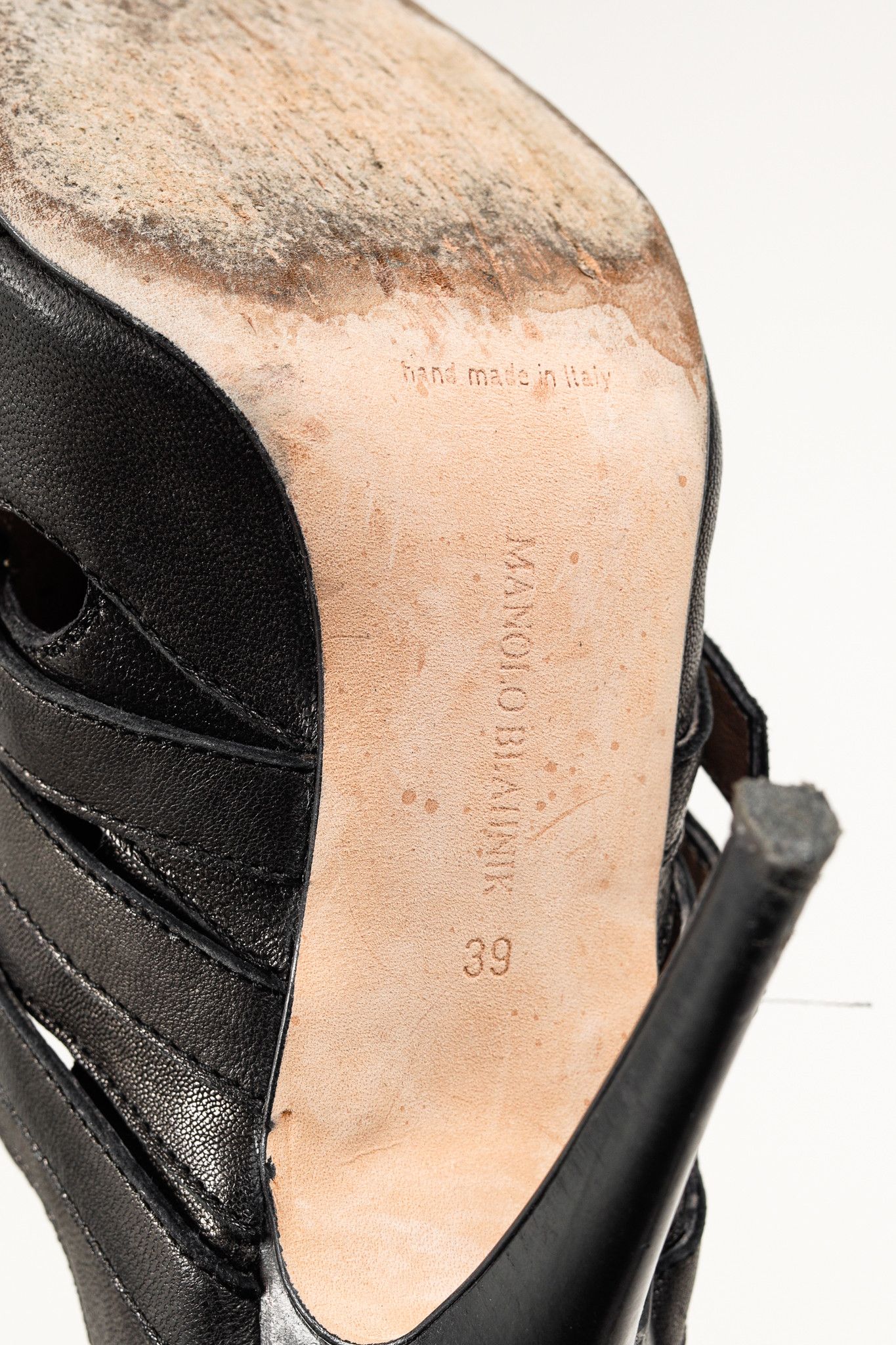Manolo Blahnik Manolo Blahnik Black Leather Buckled Gladiator Sandals Size US 8.5 / IT 38.5 - 5 Thumbnail