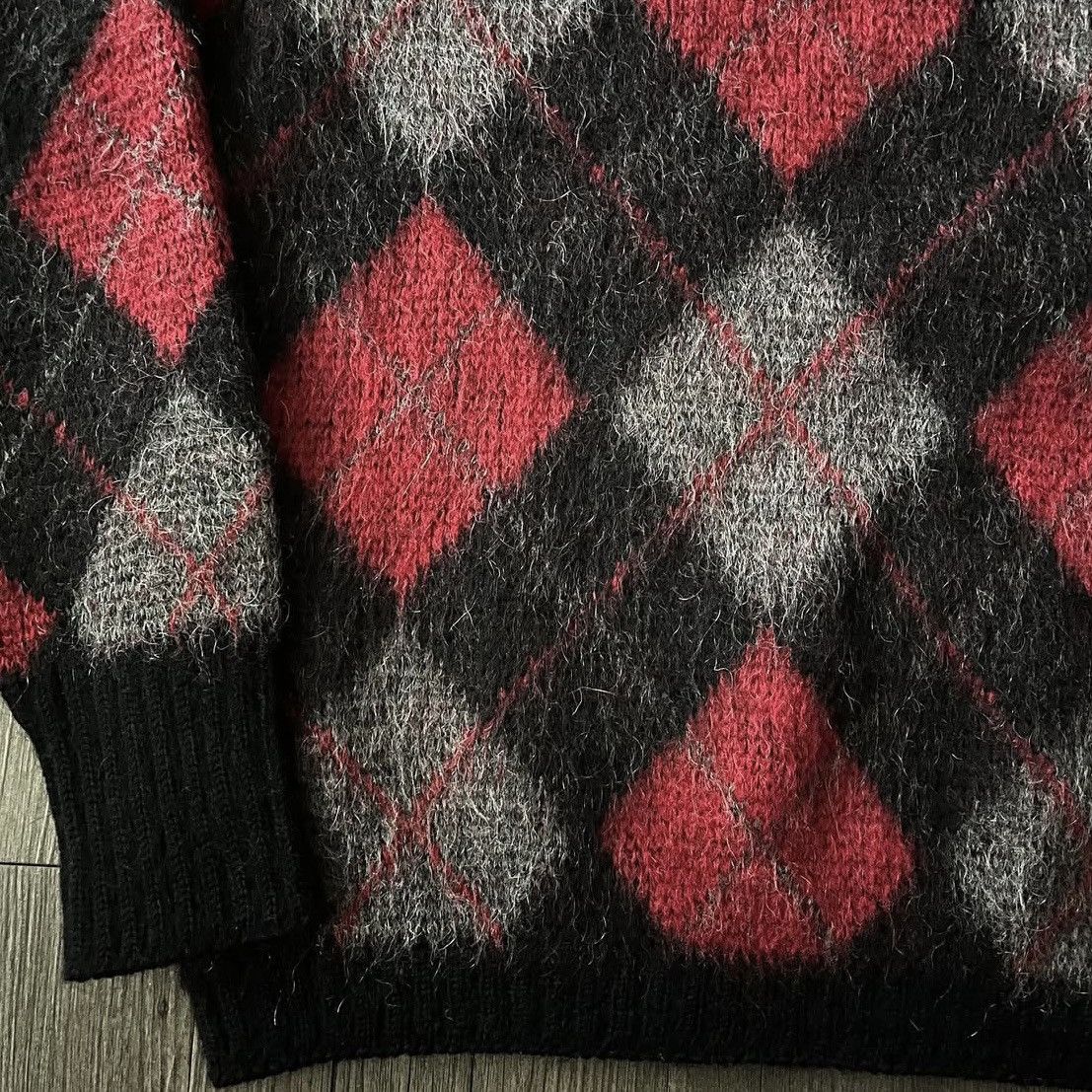Puritan × Vintage 60s Vintage Puritan Citation Club Argyle Mohair Sweater Size US L / EU 52-54 / 3 - 2 Thumbnail