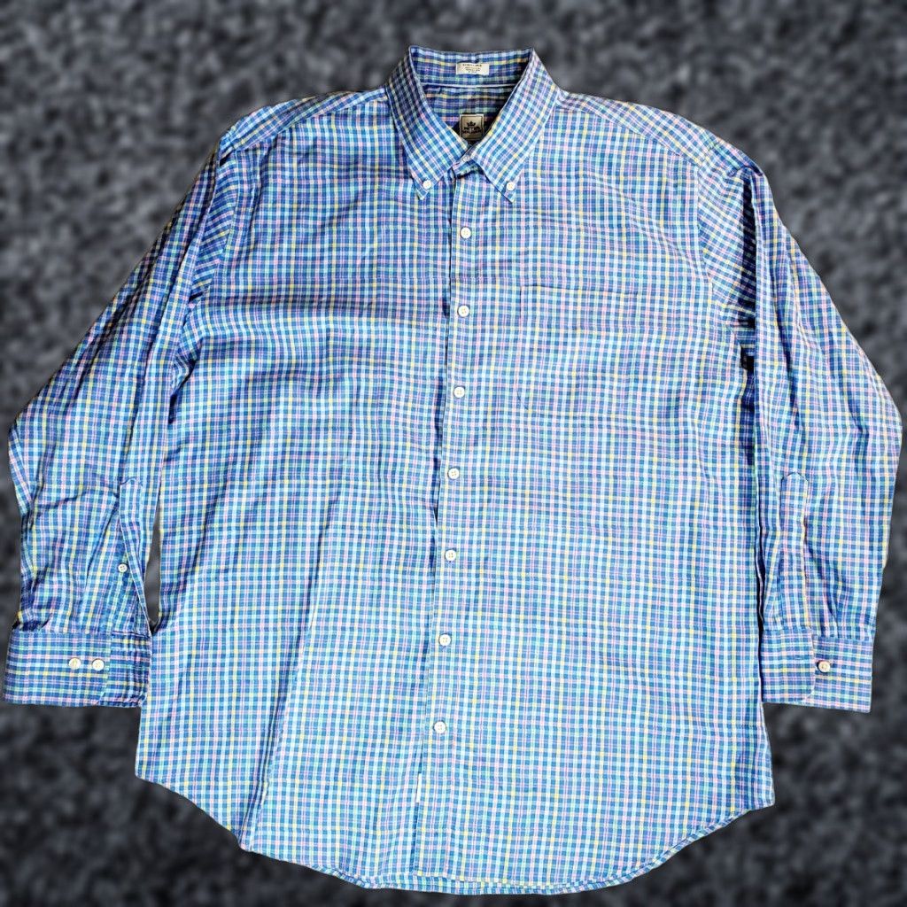 Peter Millar Peter Millar Signature Mens XL Long Sleeve Button-up Shirt Plaid 100% Cotton Size US XL / EU 56 / 4 - 1 Thumbnail