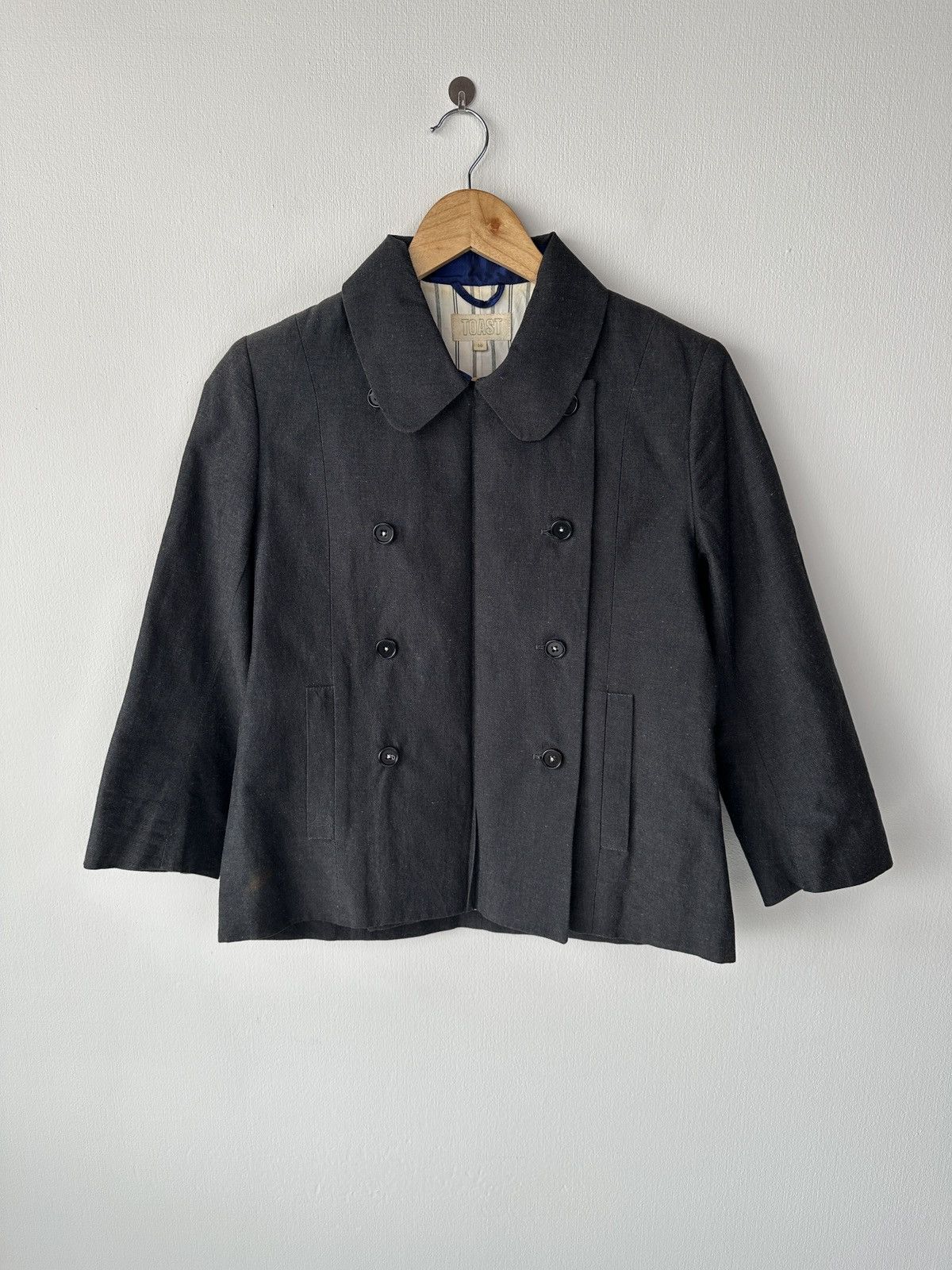 Other TOAST Linen Cotton Grey Double Breasted Blazer Jacket Size M / US 6-8 / IT 42-44 - 3 Thumbnail