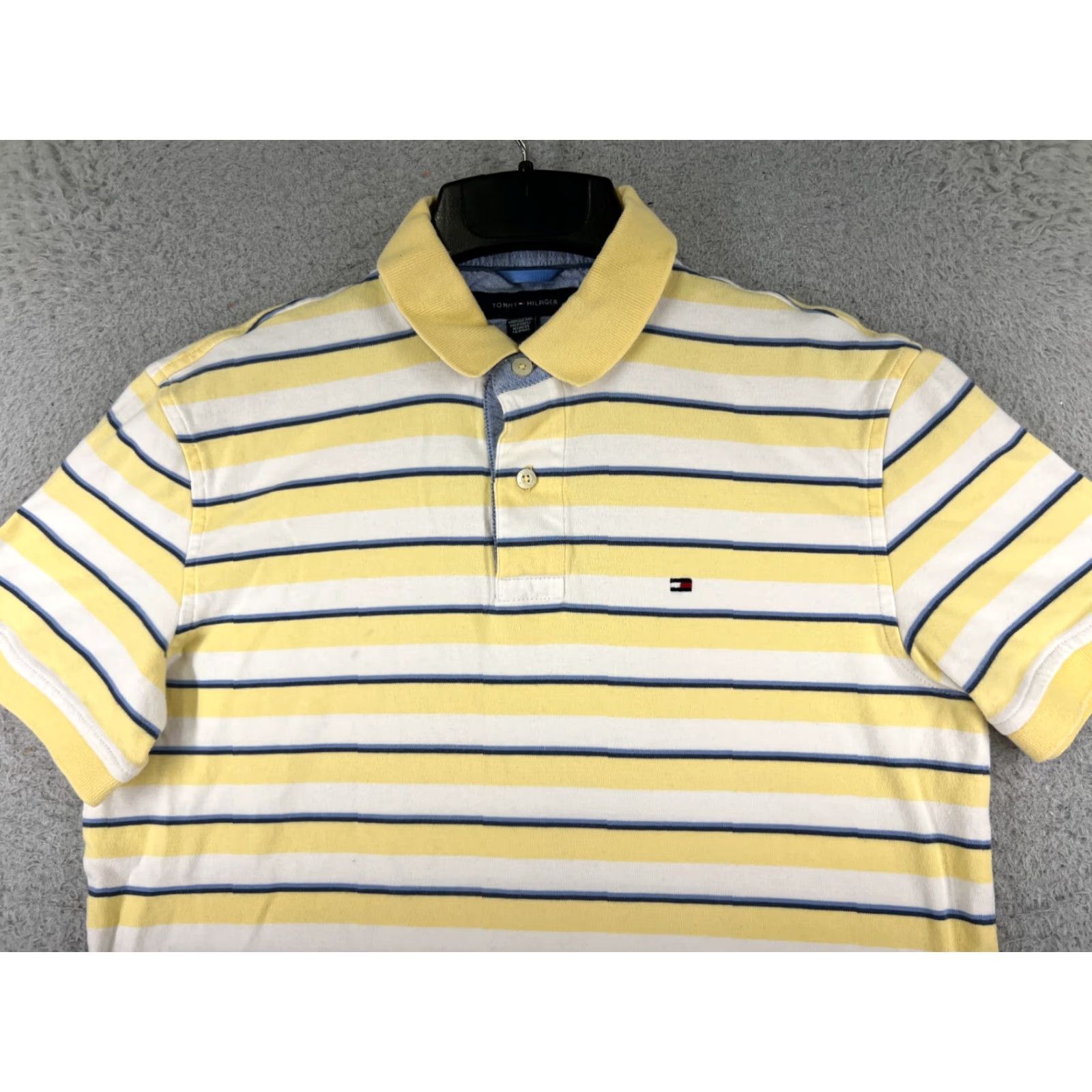 Tommy Hilfiger Tommy Hilfiger Polo Shirt Men Medium Yellow Stripe Cotton Knit Short Sleeve Size US M / EU 48-50 / 2 - 4 Thumbnail