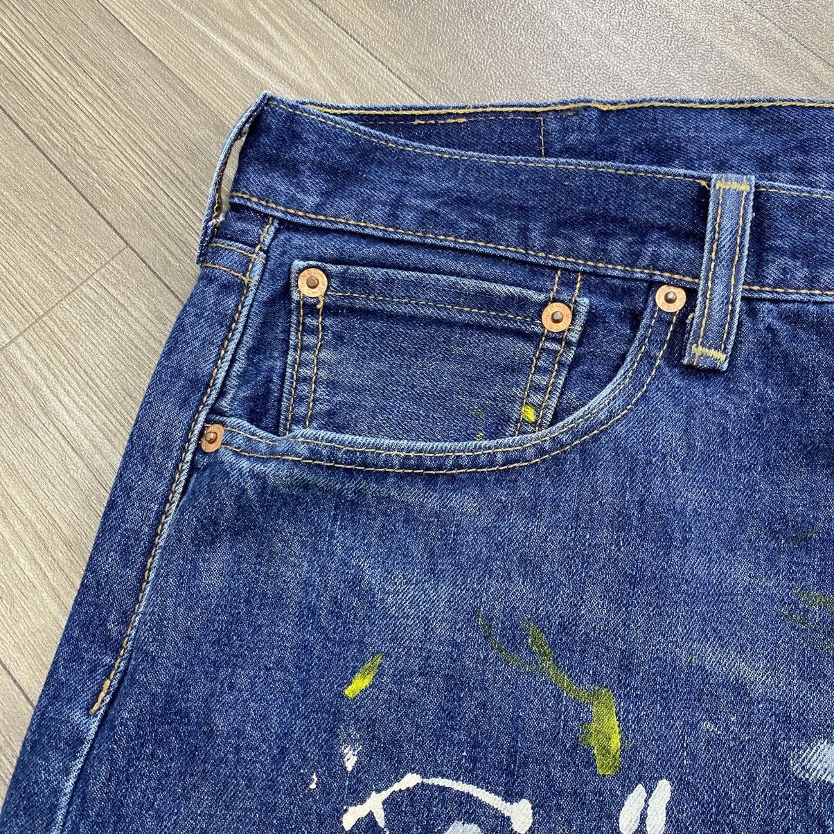 Levi's Vintage Clothing 2000s Vintage Levis 501 Painted 38x34 Blue Jeans Size US 38 / EU 54 - 6 Thumbnail