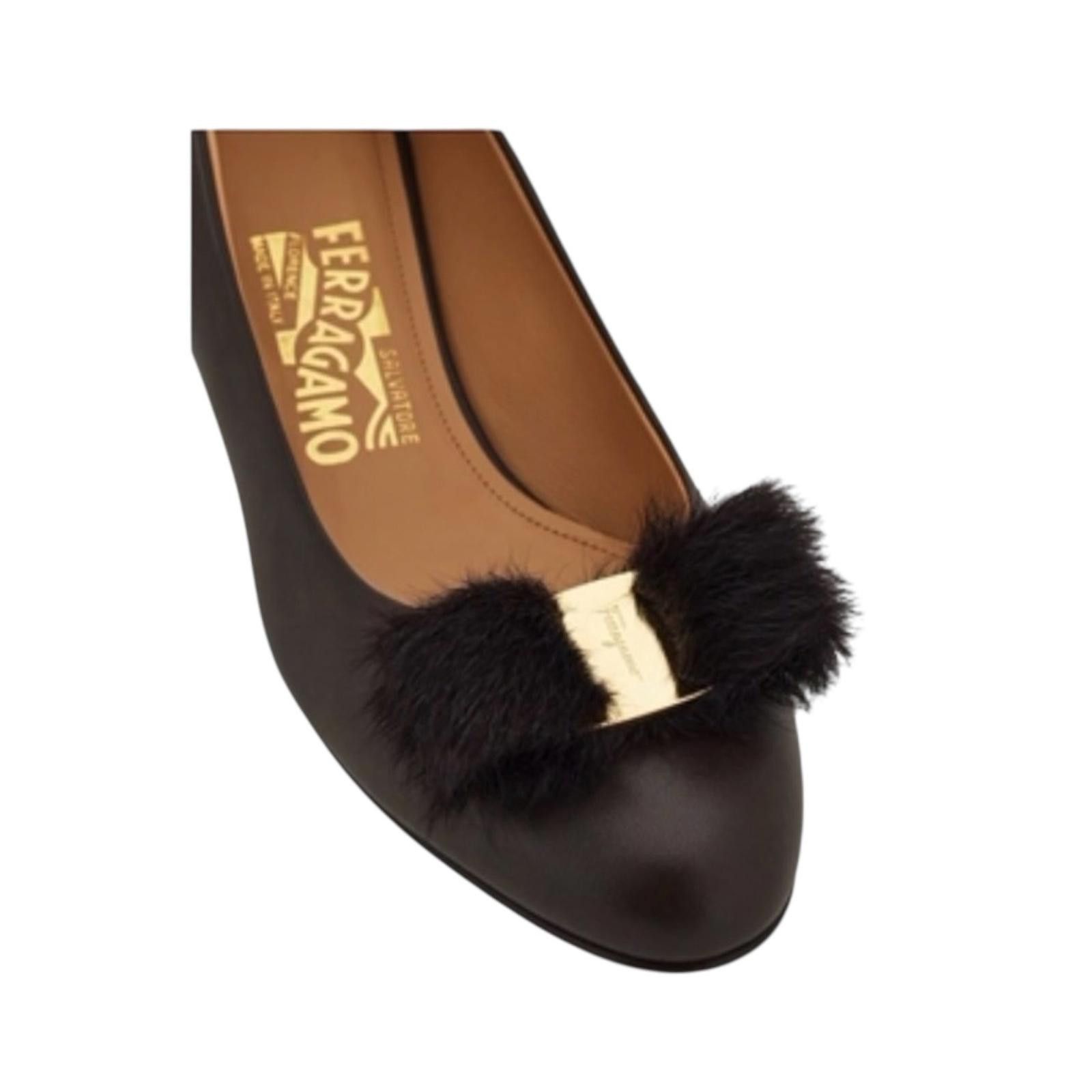 Salvatore Ferragamo Ferragamo Vara Fur Scarpa Size US 7.5 / IT 37.5 - 3 Thumbnail