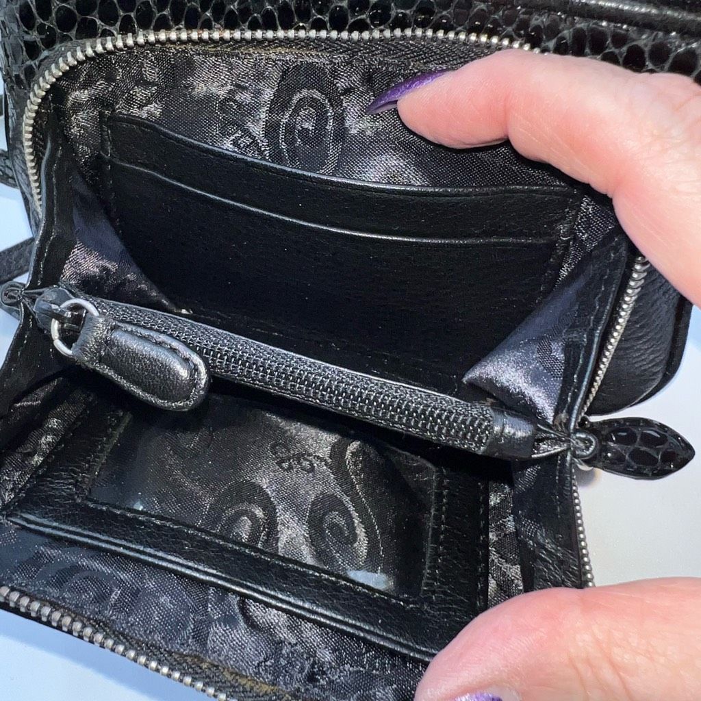Brighton Brighton Vintage Small Crossbody Croc Embossed Wallet Size ONE SIZE - 10 Thumbnail