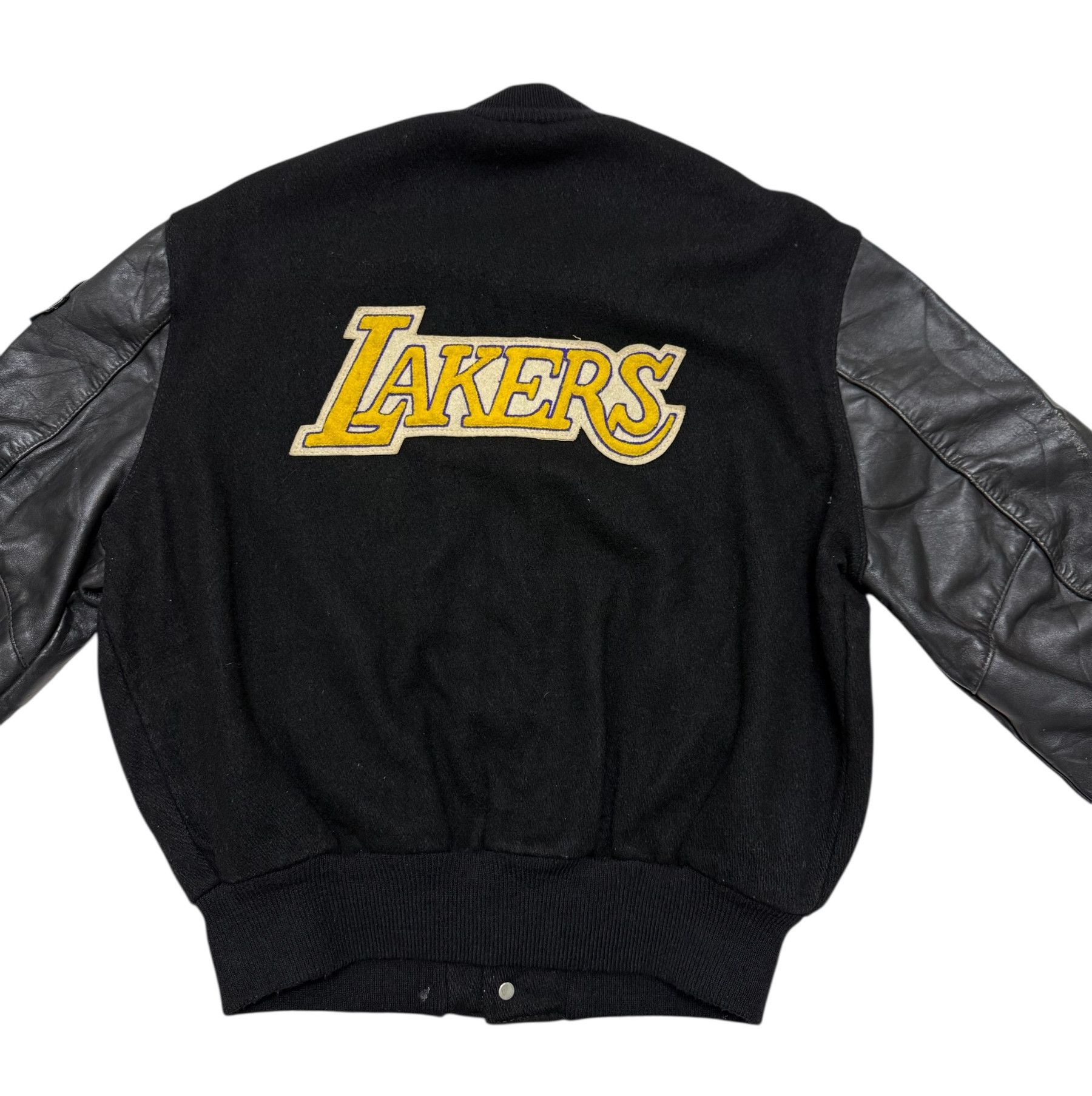 Delong Delong Lakers Big Logo Leather Wool Varsity Jacket Size US L / EU 52-54 / 3 - 19 Thumbnail