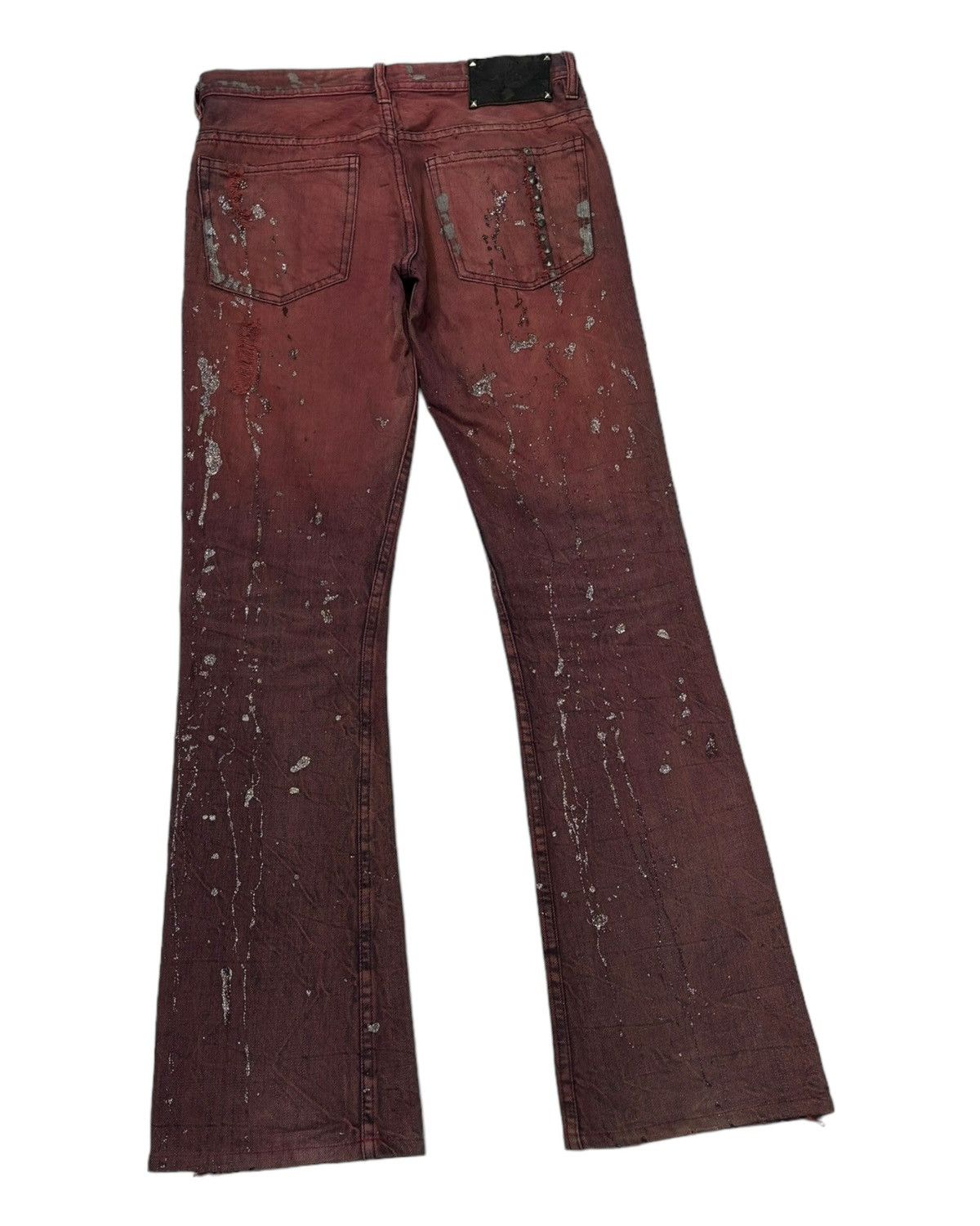 Issey Miyake × Japanese Brand ISSEY MIYAKE PAINTER SPLASH FLARED DENIM JEANS LOW RISE Size US 29 - 4 Thumbnail