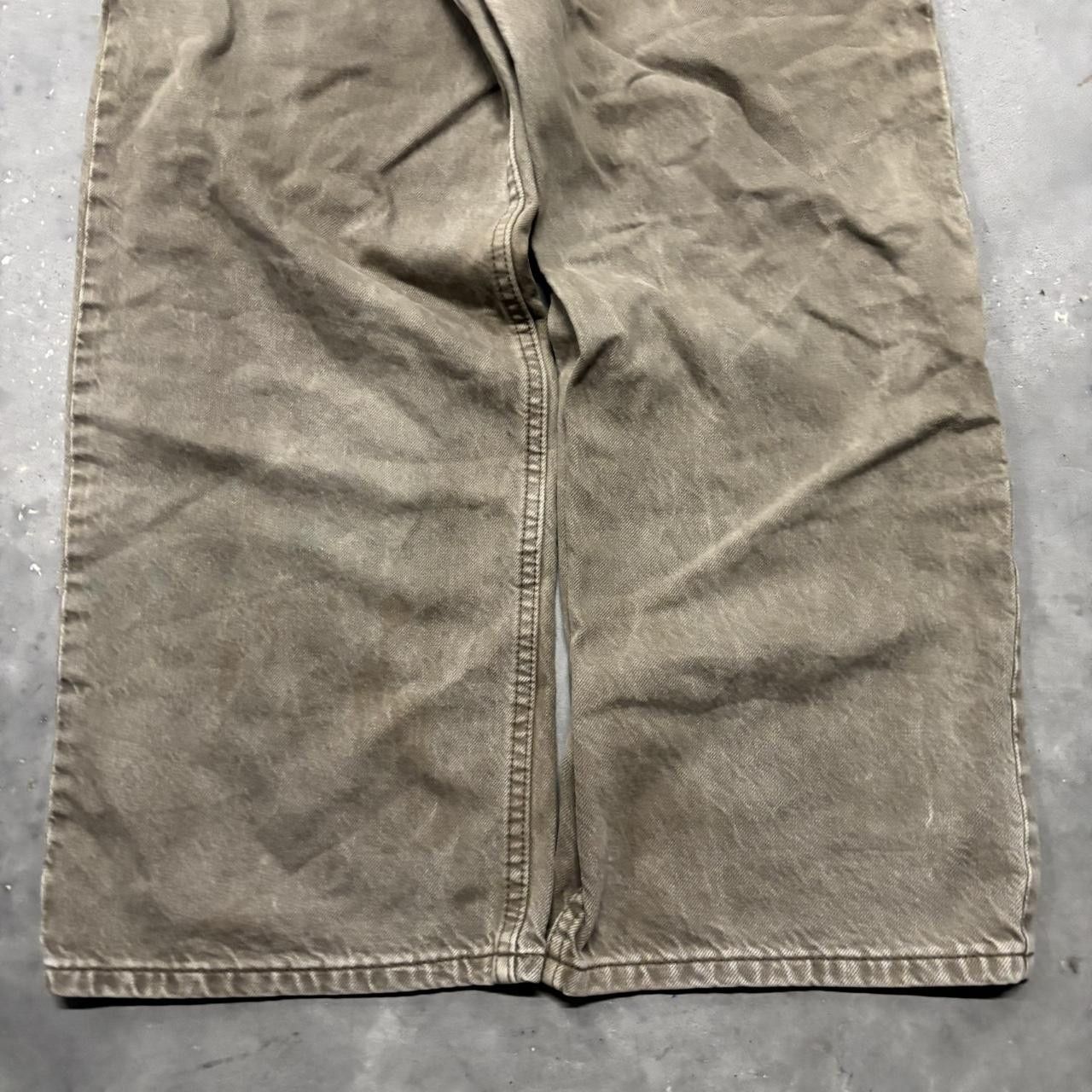 Japanese Brand × Vintage Crazy Vintage Y2K/2000s Baggy Faded Washed Khaki Streetwear Carpenter Pants! Size US 32 / EU 48 - 6 Thumbnail