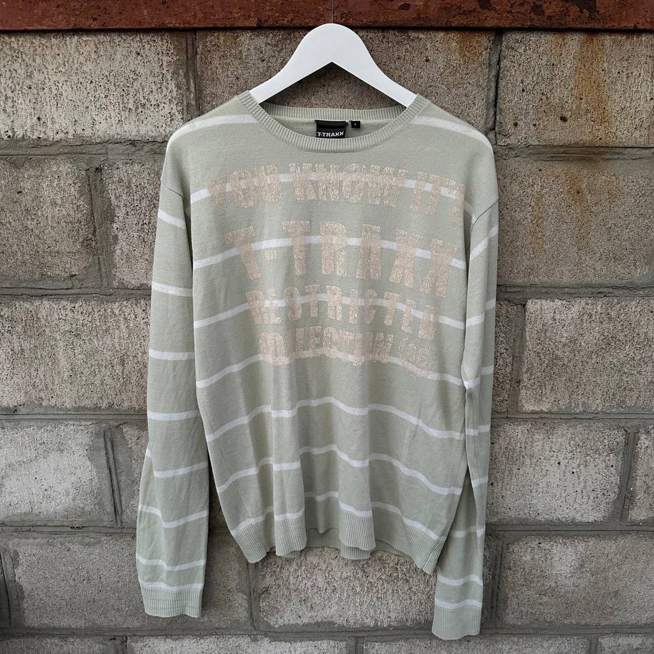 RAEY Vintage Japanese Knit Sweater T-Traxx Y2K Punk Rave Band 00s Size US L / EU 52-54 / 3 - 1 Thumbnail