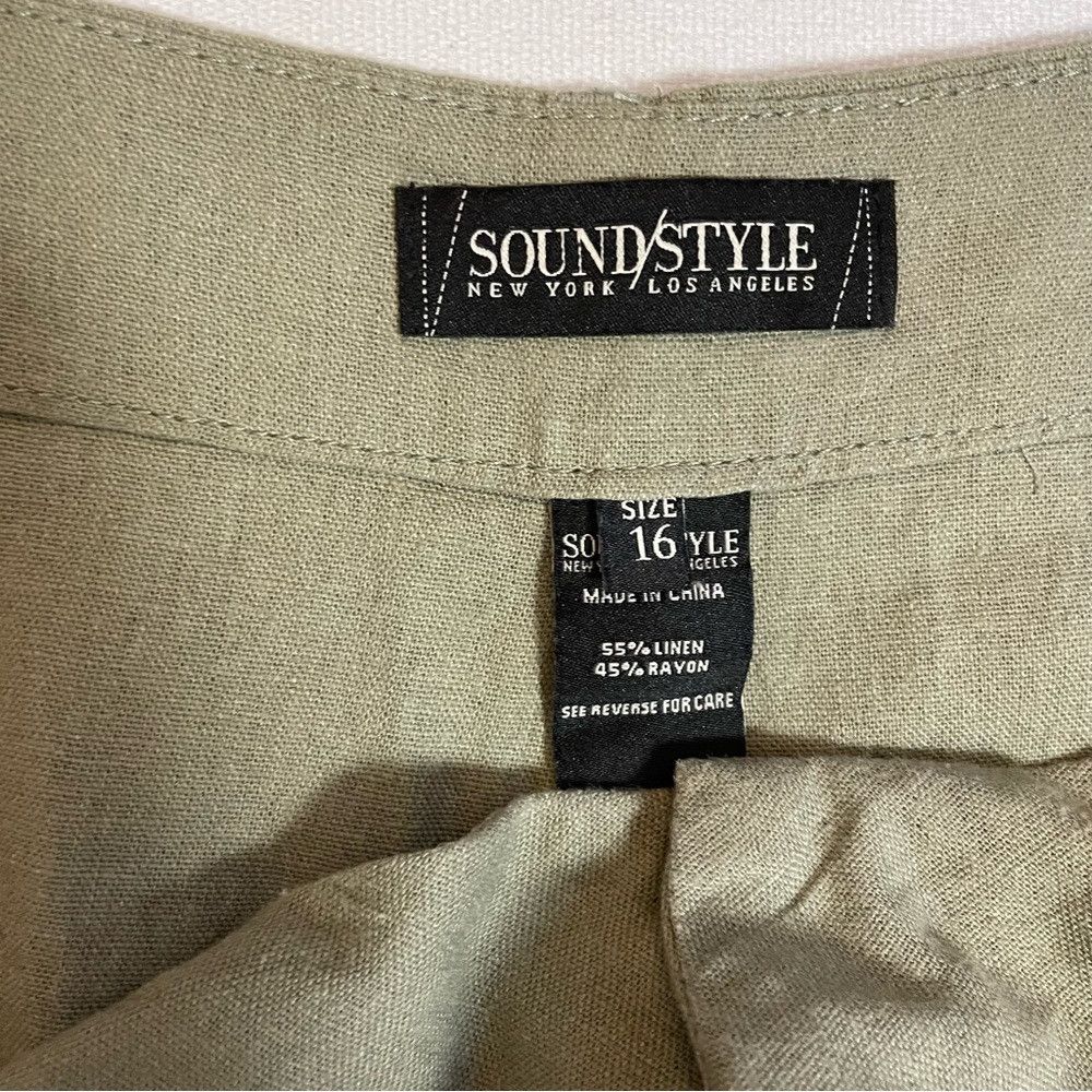 Other NWT New Sound Style Linen Blend Wide Leg Olive Pants Size 1 Size 38" / US 16 / IT 52 - 4 Thumbnail