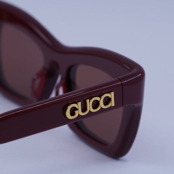 Gucci Gucci GG1773SA 002 Sunglasses Burgundy Cay Eye Frame Size ONE SIZE - 10 Thumbnail