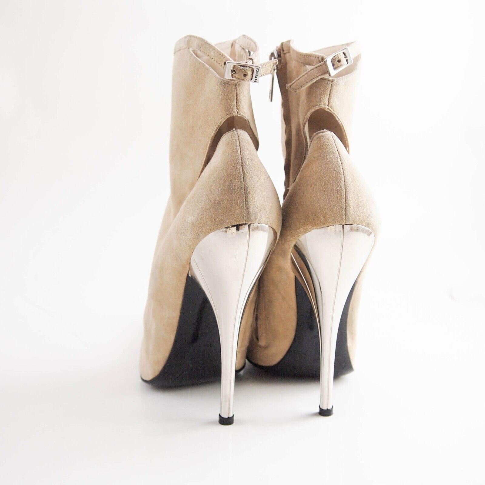 Versace Versace Cutout Booties High Heel Beige Suede US 10 EU 40 Size US 10 / IT 40 - 7 Thumbnail