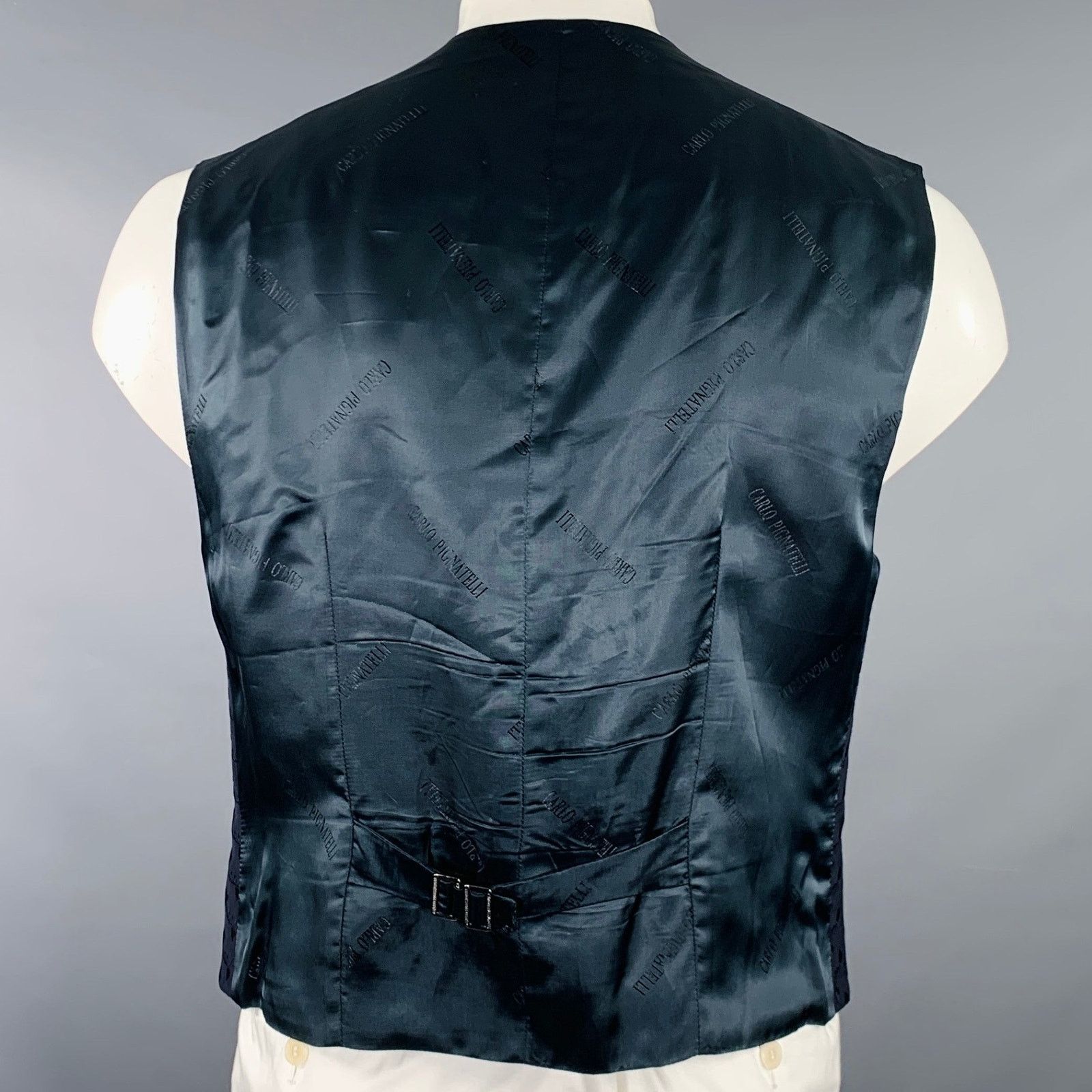 Carlo Pignatelli CARLO PIGNATELLI Size 44 Navy Embroidery Acetate Wool Vest Size US L / EU 52-54 / 3 - 4 Thumbnail