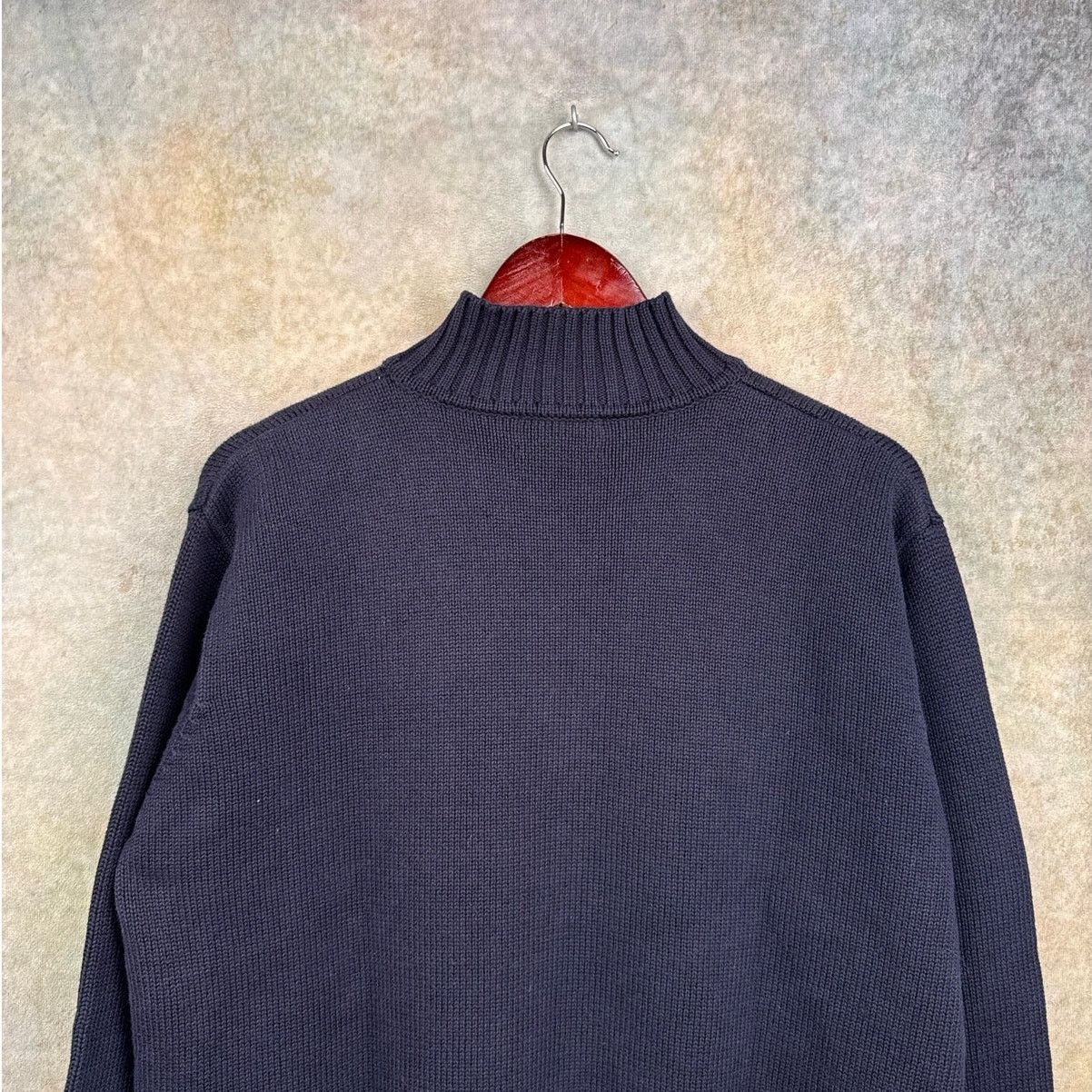 Ralph Lauren VTG 90s Ralph Lauren Cookie Crest Sweater Sz M Q ZIp Navy Size M / US 6-8 / IT 42-44 - 8 Thumbnail