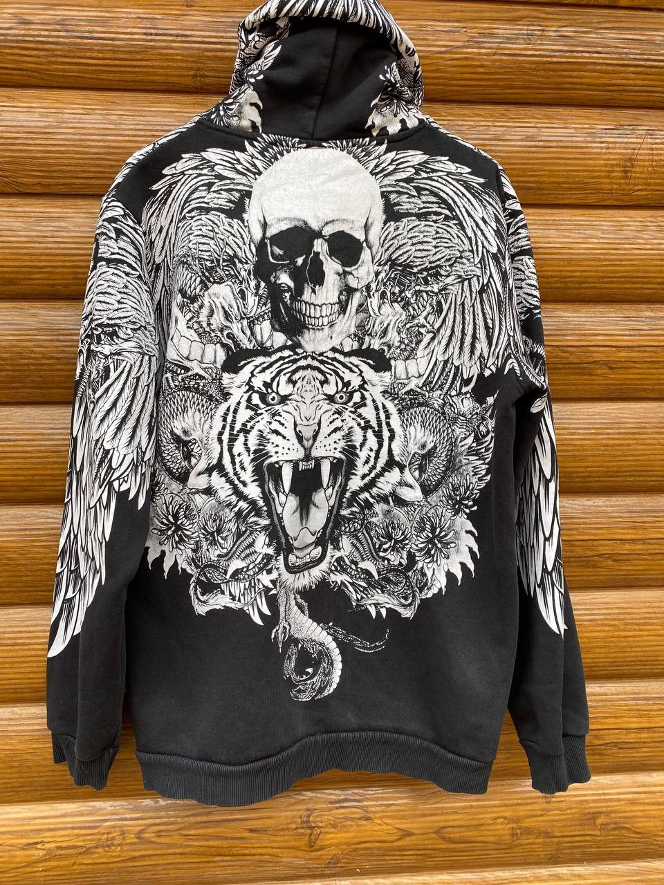 Affliction Y2K AFFLICTION STYLE ZIP HOODIE SKULL PRINT TAPOUT Size US L / EU 52-54 / 3 - 1 Thumbnail