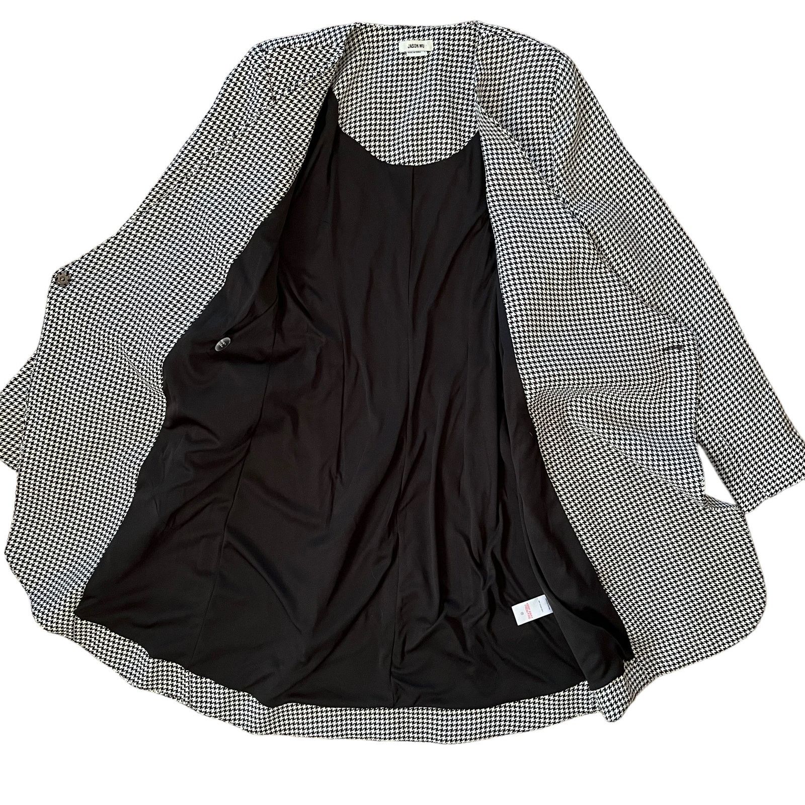 Jason Wu Jason Wu Houndstooth Asymmetrical Pleated Blazer Wrap Dress Size S / US 4 / IT 40 - 6 Thumbnail