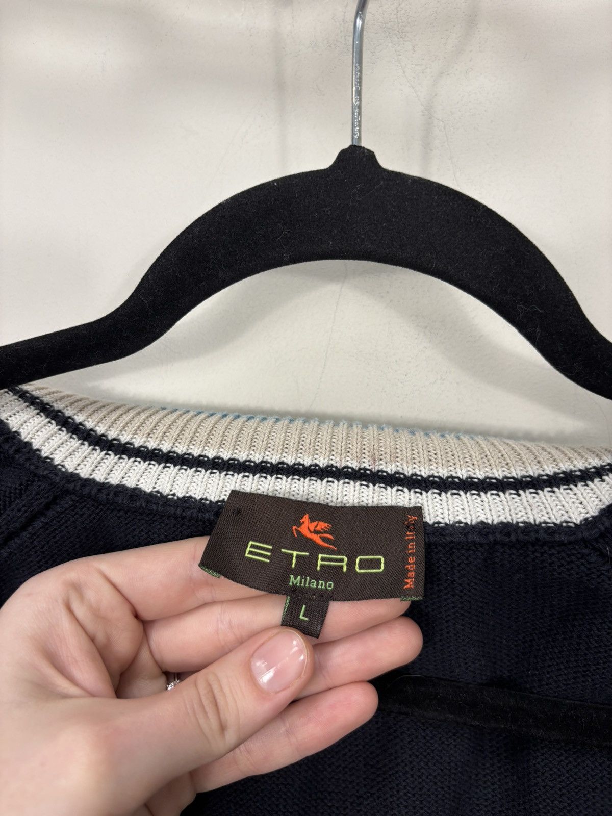 Etro Etro Milano Men’s Navy Blue Cotton Knit Full Zip Sweater Size US L / EU 52-54 / 3 - 13 Thumbnail