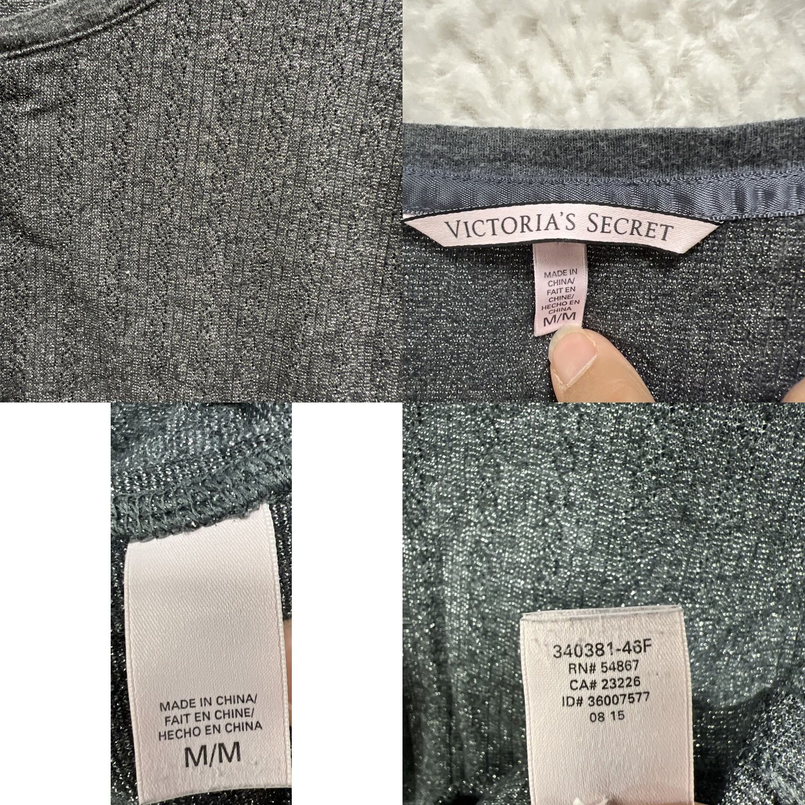 Victoria's Secret Victoria’s Secret Henley Top M Women Long Sleeve Gray Shimmer Metallic Y2K Lounge Blouse Size M / US 6-8 / IT 42-44 - 8 Thumbnail