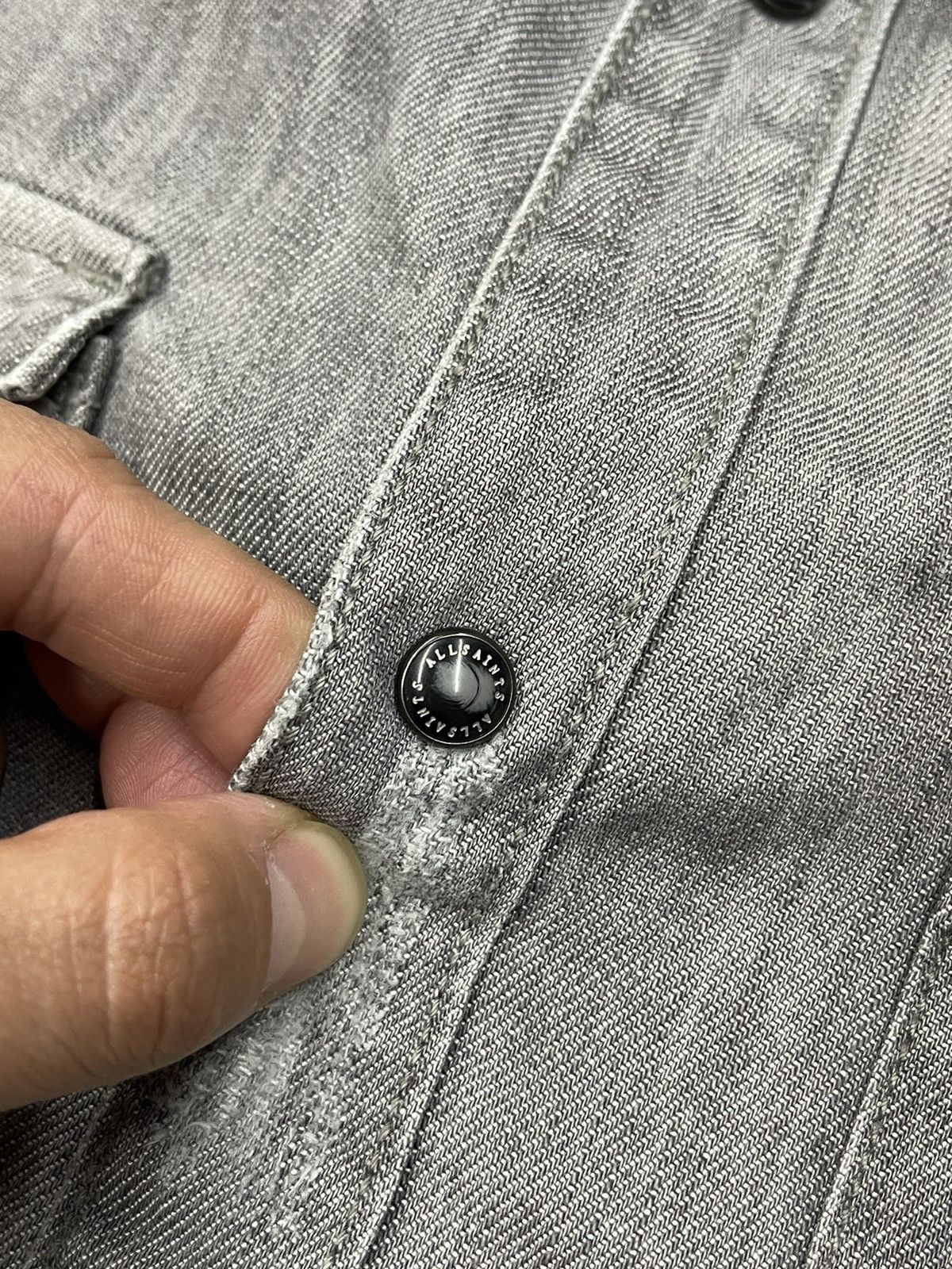 Allsaints Mens AllSaints Ikemat Grey Denim Shirt Size L Size US L / EU 52-54 / 3 - 6 Thumbnail