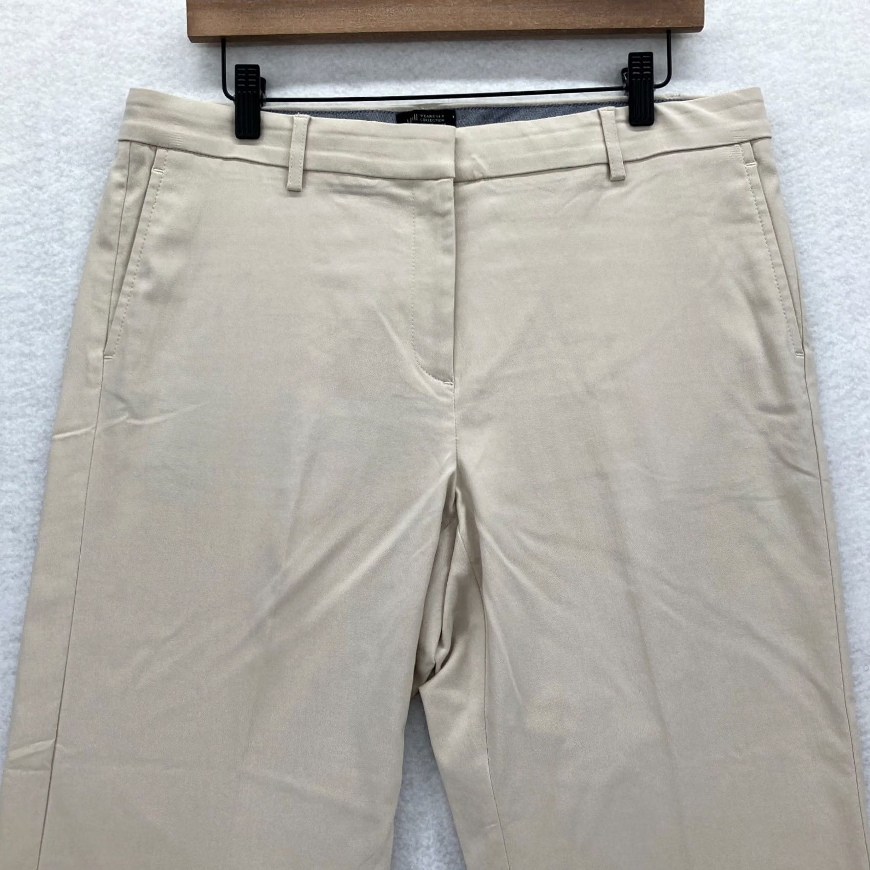 J. Jill J Jill Wearever Refined Woven Trousers Women's 12 Beige Stretch Tapered Casual Shirt Pants Size 34" / US 12 / IT 48 - 2 Thumbnail