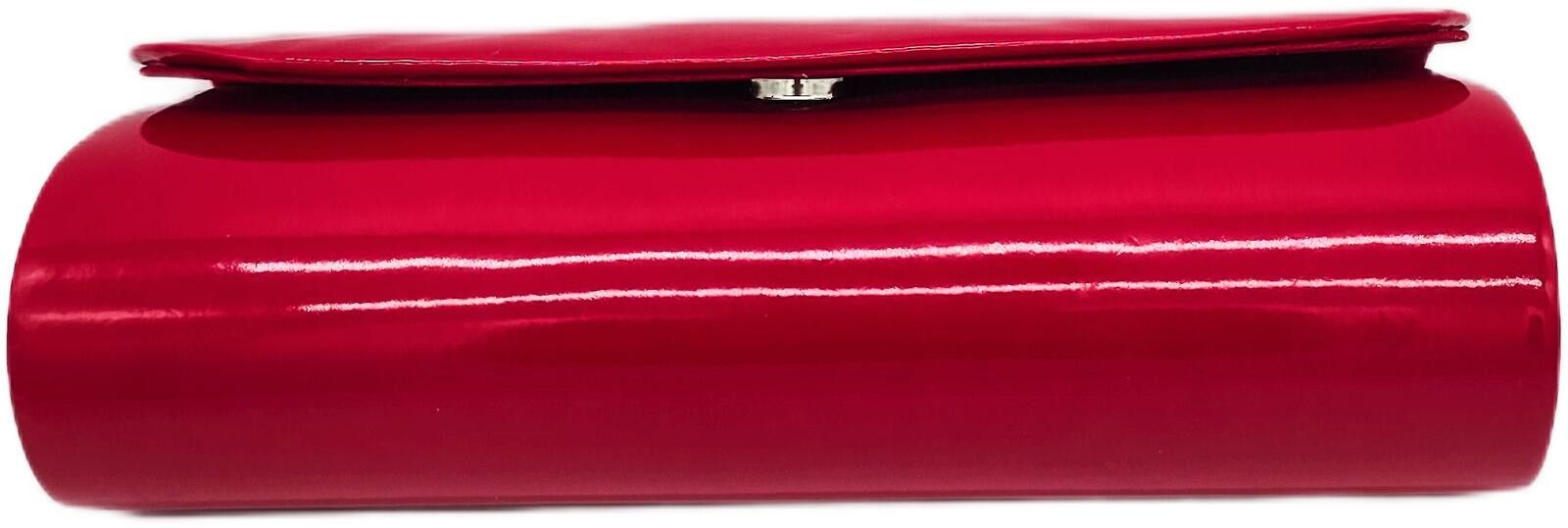 Unknown London Elegant Red Faux Leather Clutch Bag Size ONE SIZE - 4 Thumbnail