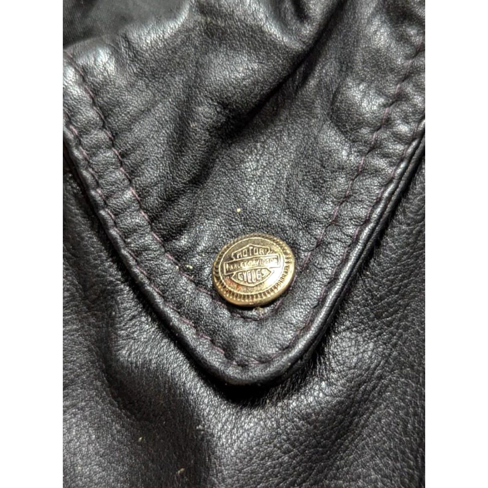 Harley Davidson VINTAGE Harley-Davidson leather XL black BOMBER motorcycle Jacket Mens XL Black Size US XL / EU 56 / 4 - 5 Thumbnail