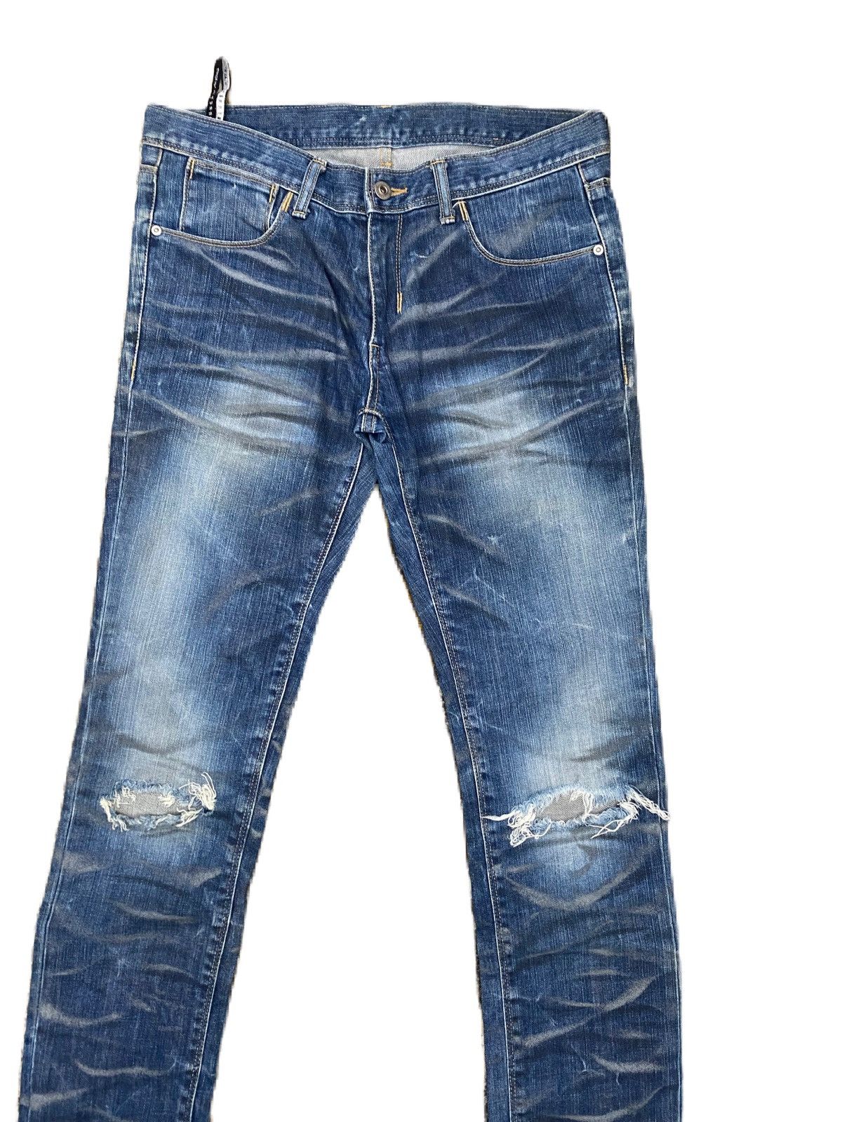 Neil Barrett NEIL BARRET RIPPED JEANS SLIM TYPE, STRIPE DISTRESS RARE Size US 32 / EU 48 - 6 Thumbnail