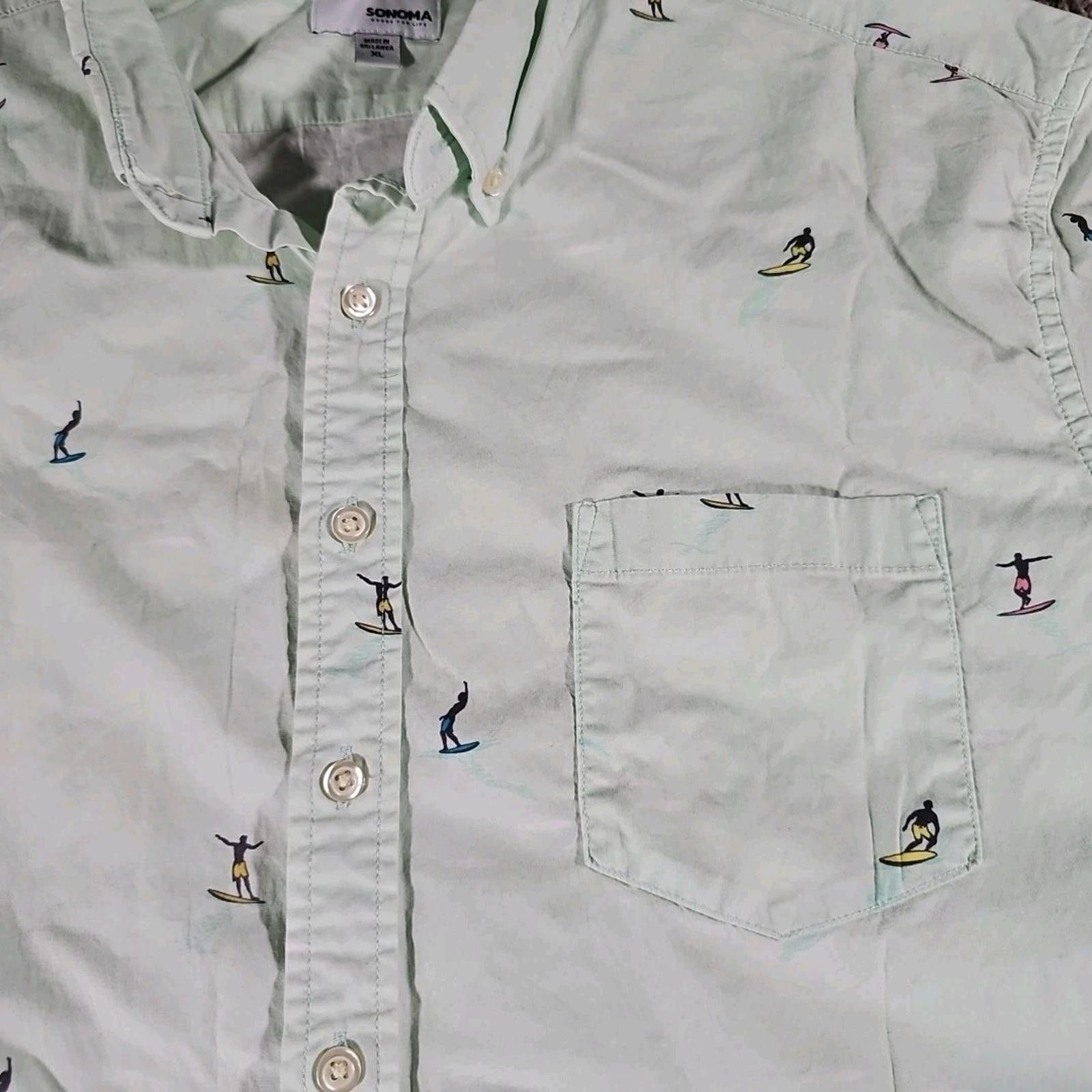 Sonoma Sonoma Men's XL Surfer Polo Style Button Down Shirt Size US XL / EU 56 / 4 - 2 Thumbnail