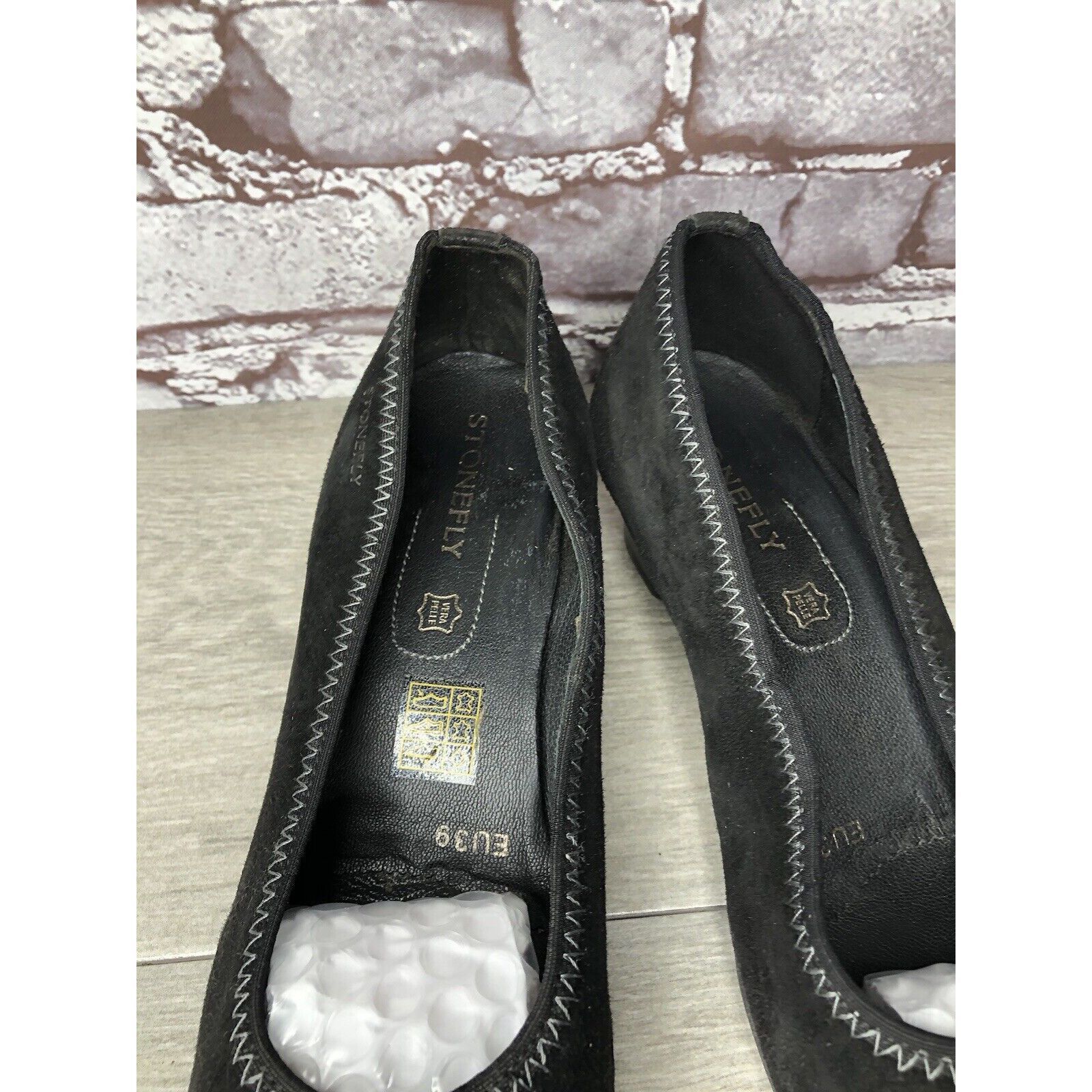 Other Stonefly Black Suede Leather Slip On Round Toe Dress Heels W Size US 8.5 / IT 38.5 - 13 Thumbnail